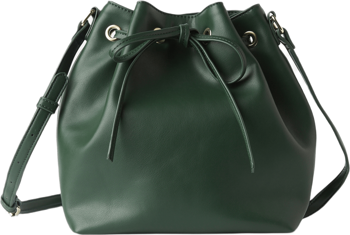 Bucket bag med dragsko ALI, från Å WOMAN, i färgen Dark Green.