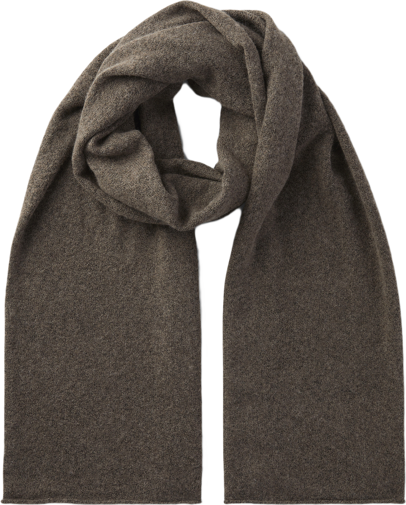 Halsduk med rullad kant IRMA, från Å WOMAN, i färgen Mole melange.