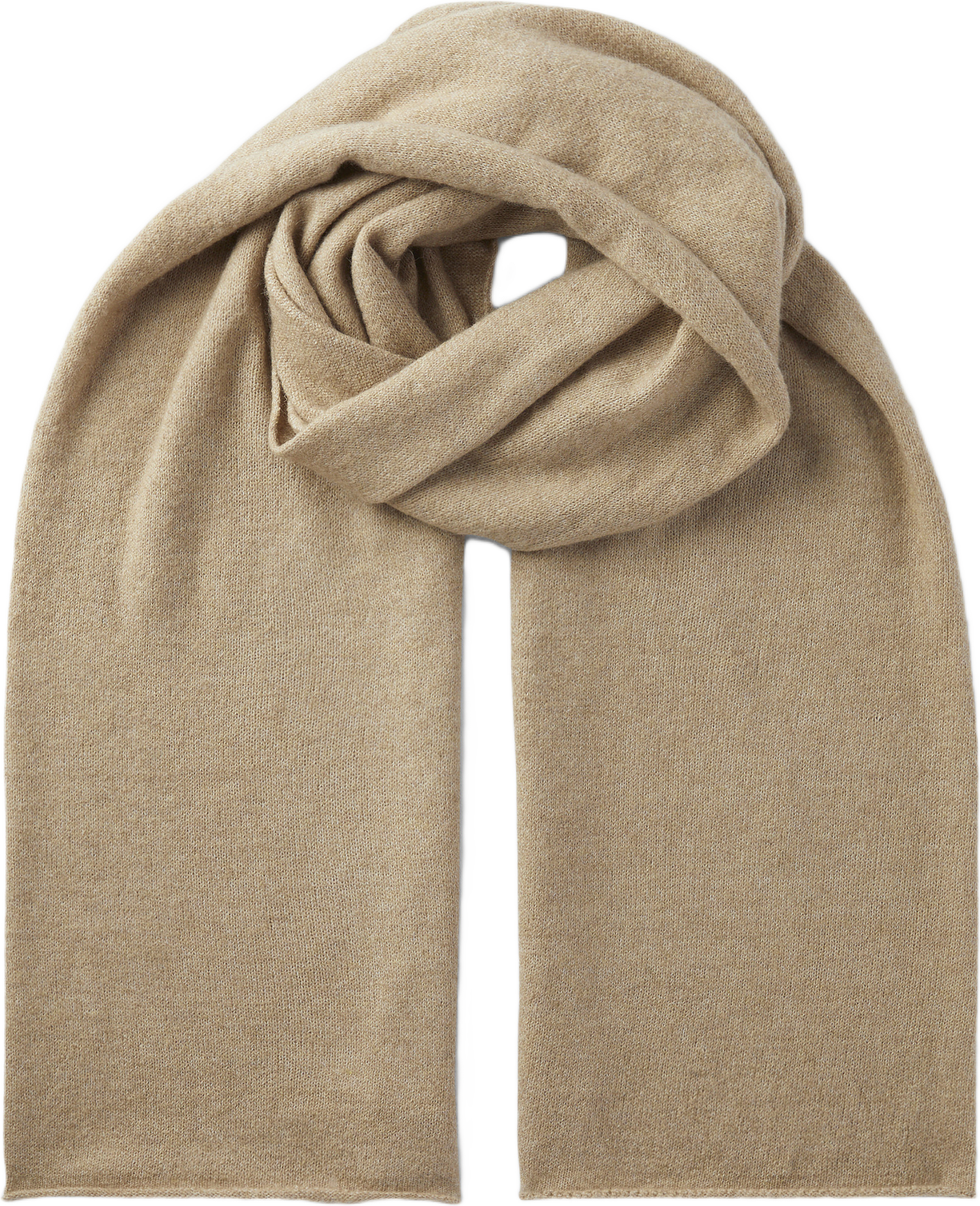 Halsduk med rullad kant IRMA, från Å WOMAN, i färgen Beige Melange.