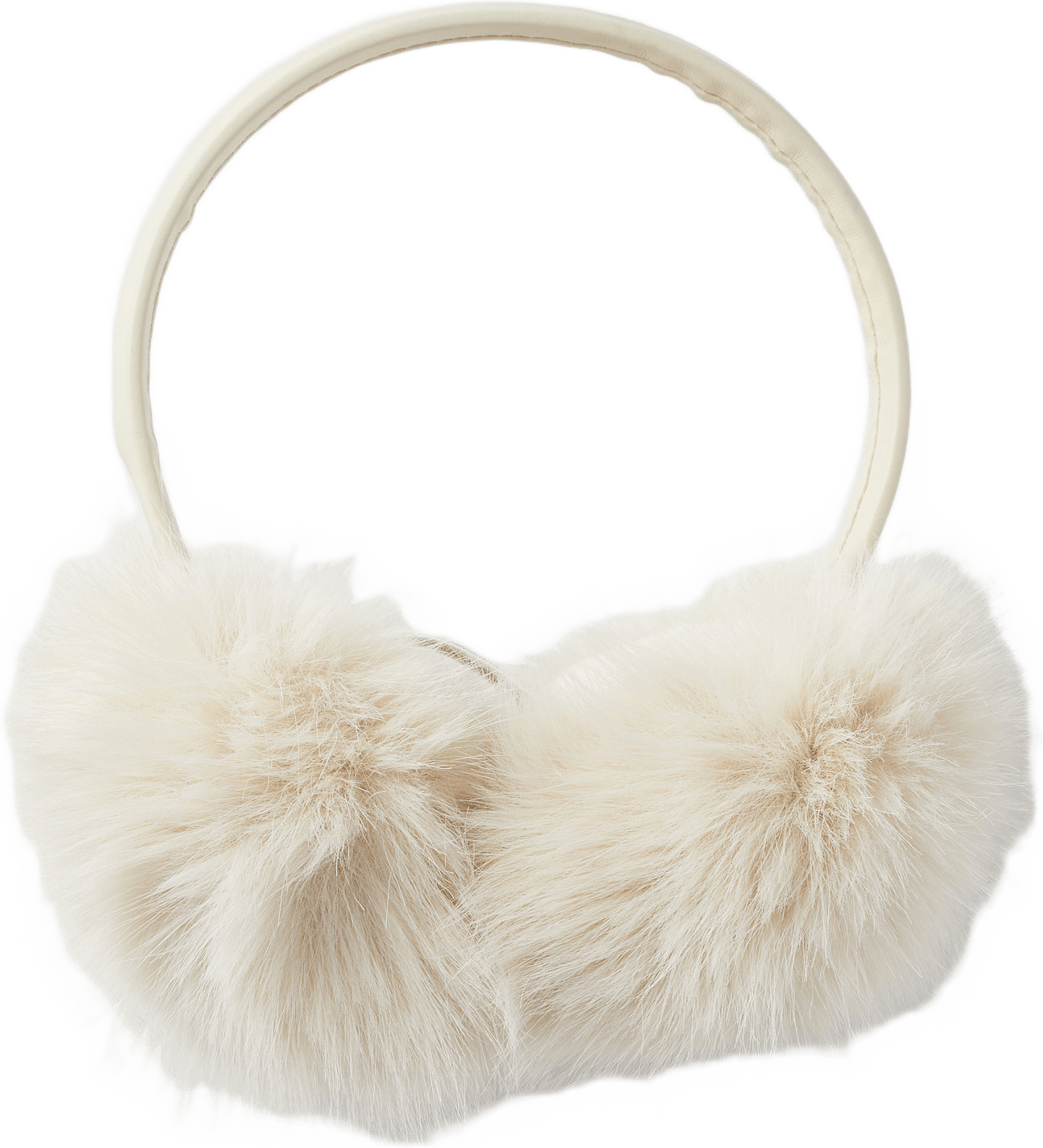 Lurviga öronmuffar BIANCA, från Å WOMAN, i färgen Cream White.