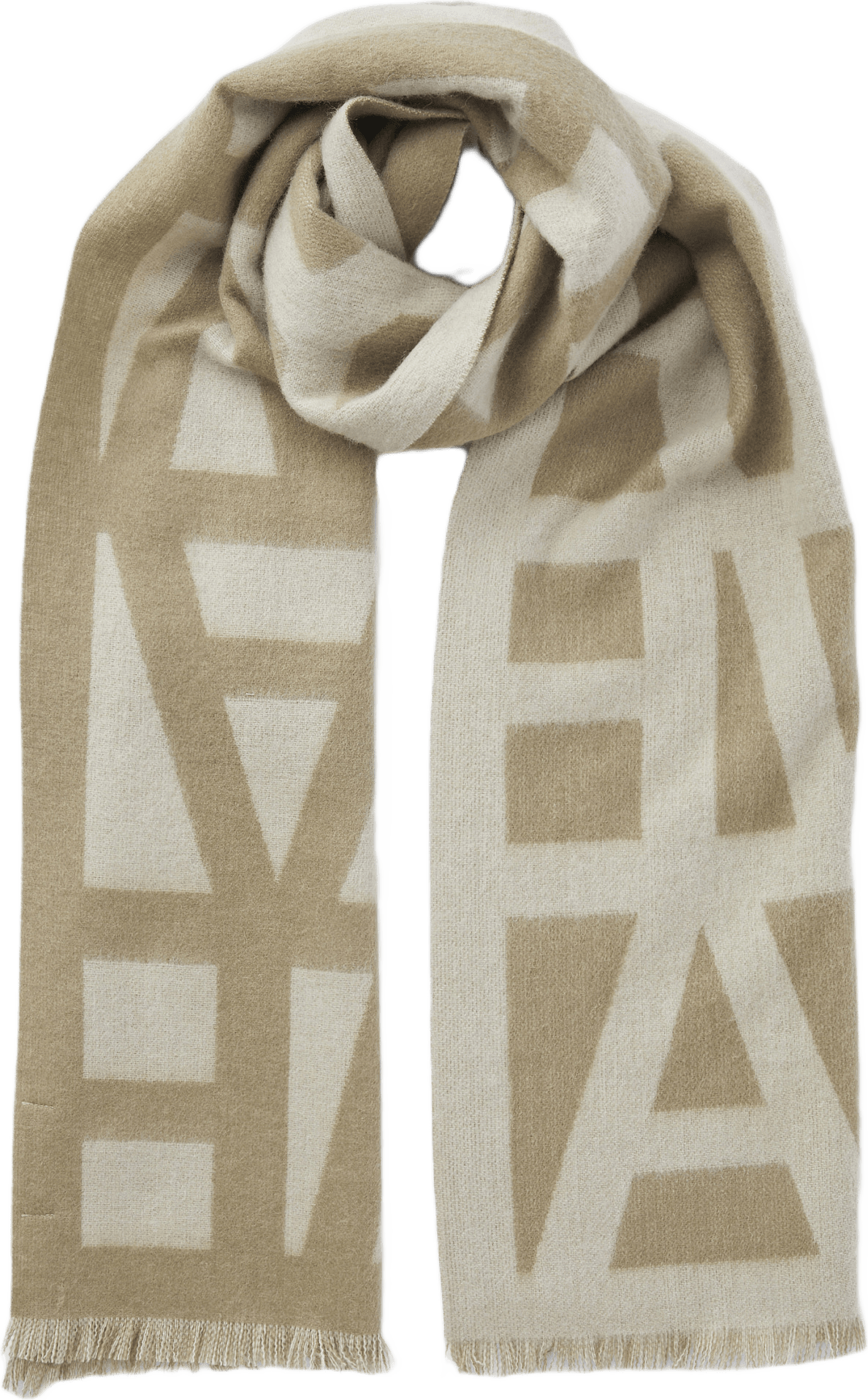 Jaquardstickad ullhalsduk HERA, från Wera, i färgen Beige.