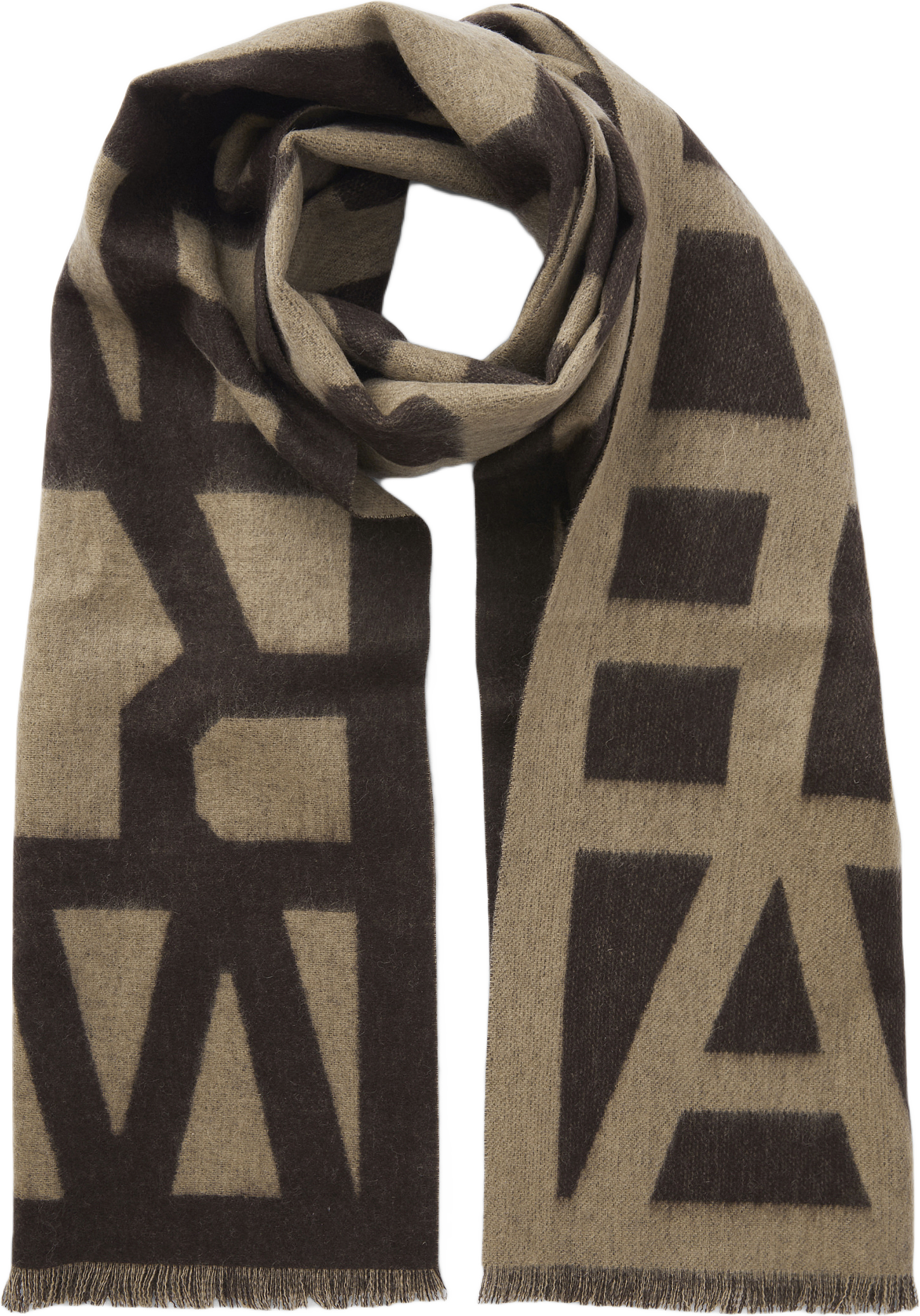 Jaquardstickad ullhalsduk HERA, från Wera, i färgen Brown.