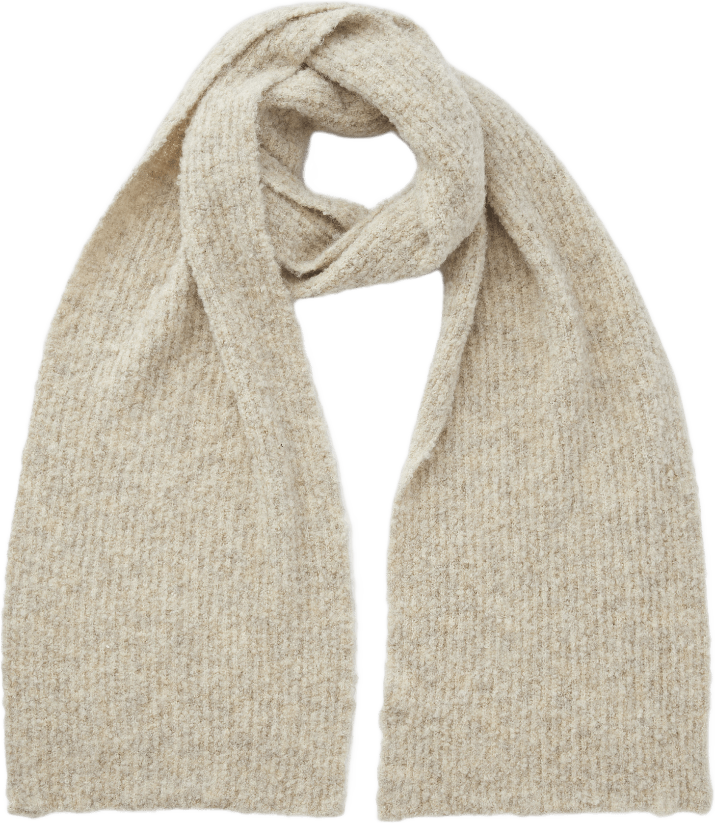 Boucléstickad halsduk BIBBI, från Wera, i färgen Off White.