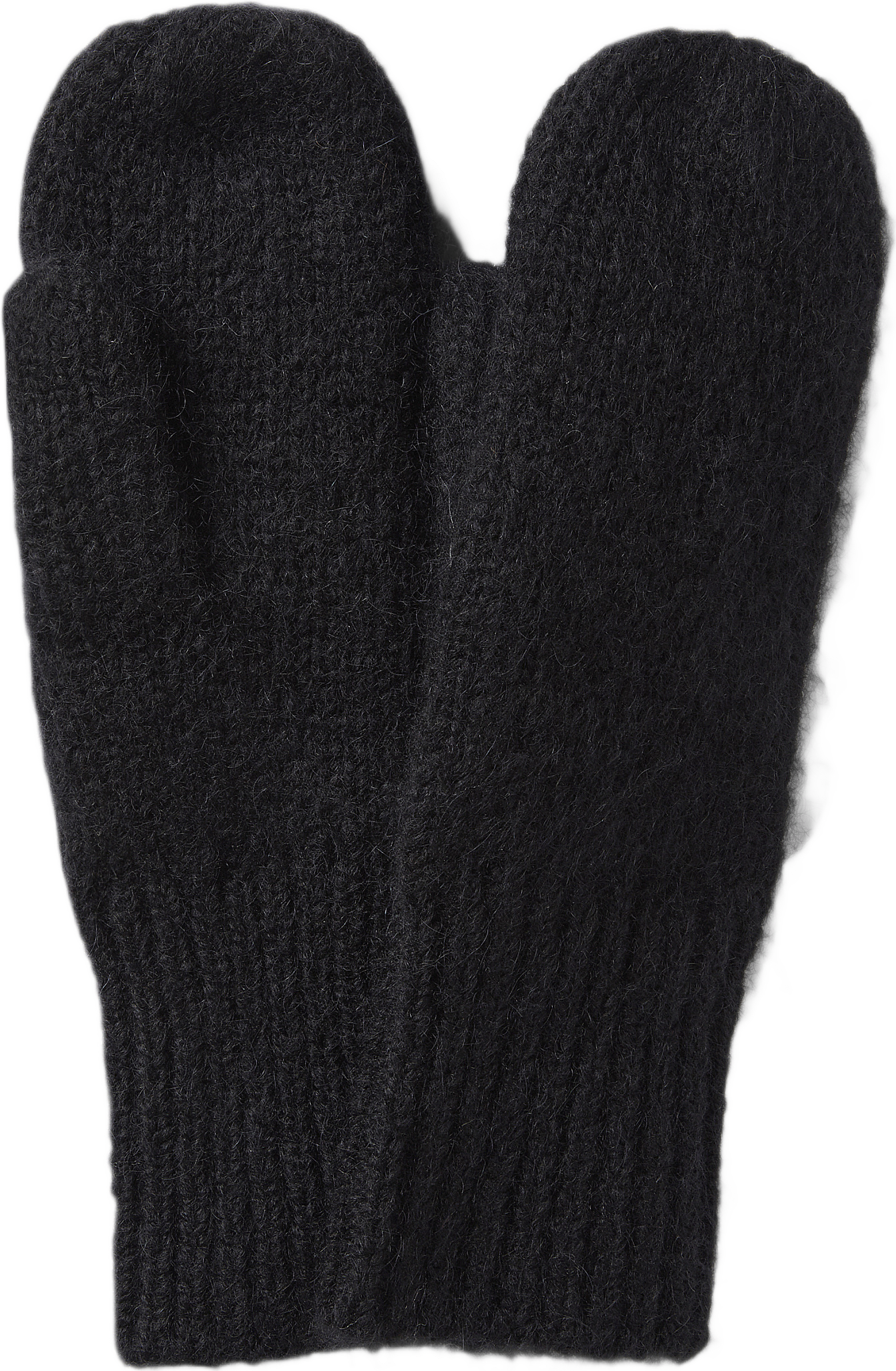 Stickade tumvantar i mohairmix KATE, från Wera, i färgen Black.