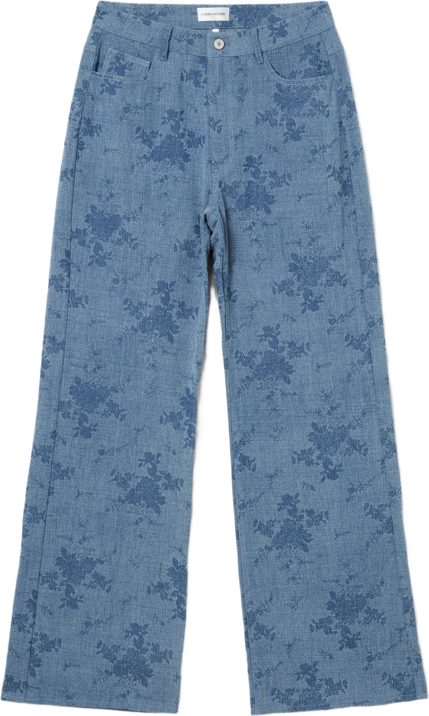 Raka jeans med blomprint CALLIE, från Carin Wester, i färgen Flower.