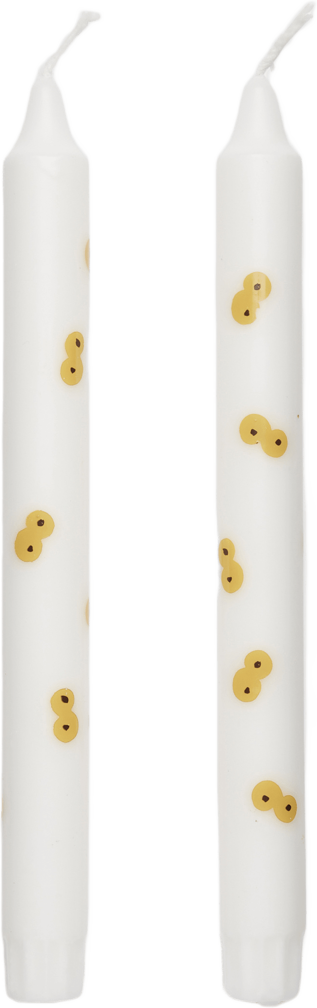Mönstrade julljus 24 cm, 2-pack, från Åhléns Home, i färgen Yellow.