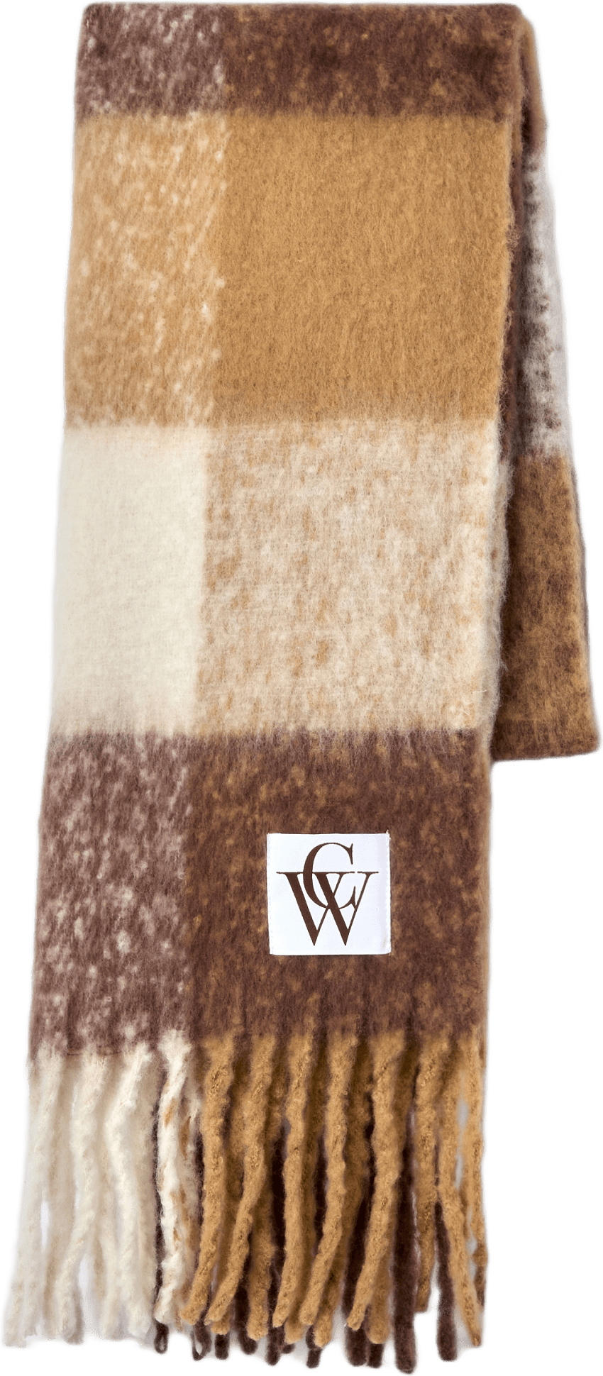 Stickad halsduk med fransar ADA, från Carin Wester, i färgen Multi Check.