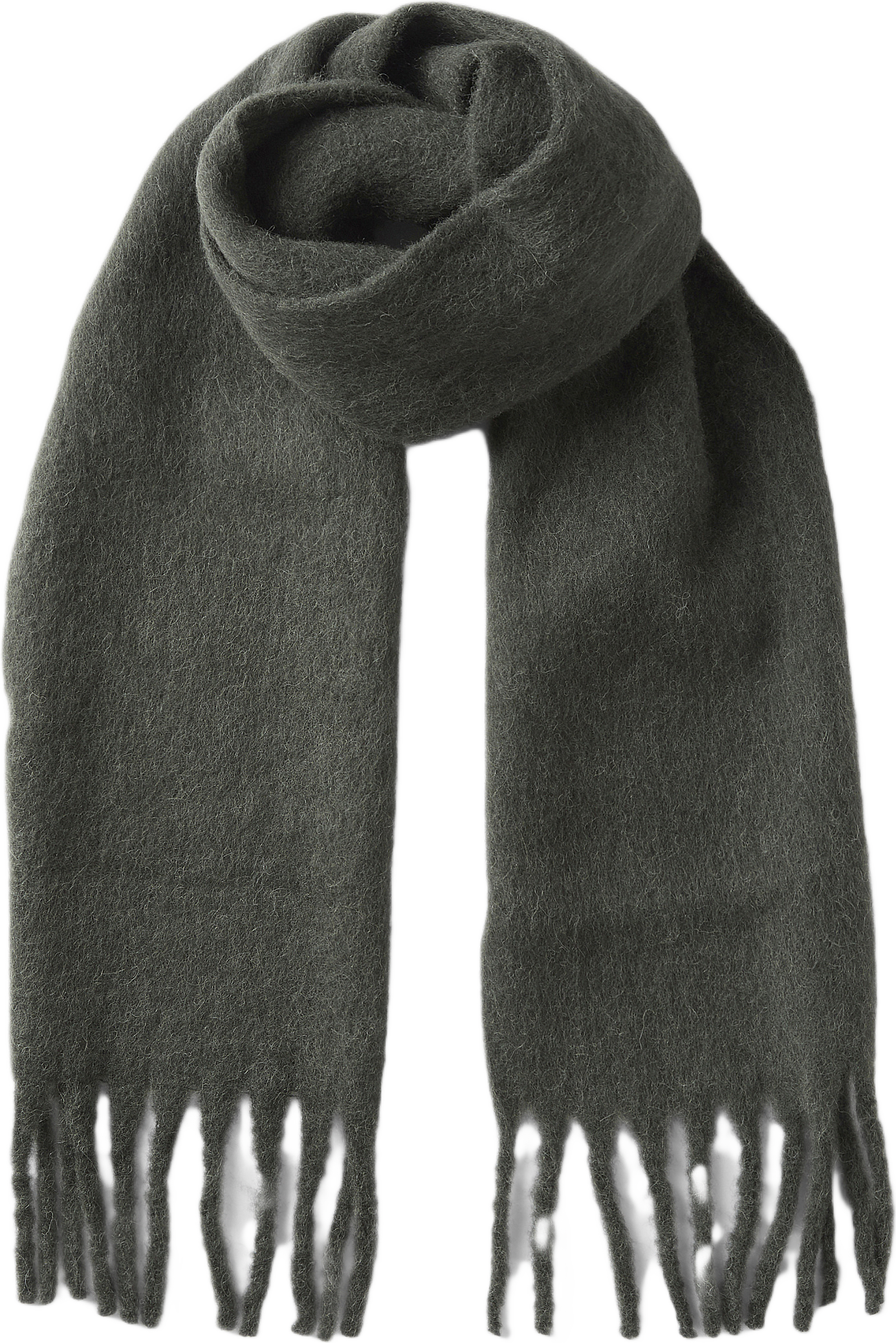 Enfärgad ullhalsduk MOSS, från Wera, i färgen Dark Green.