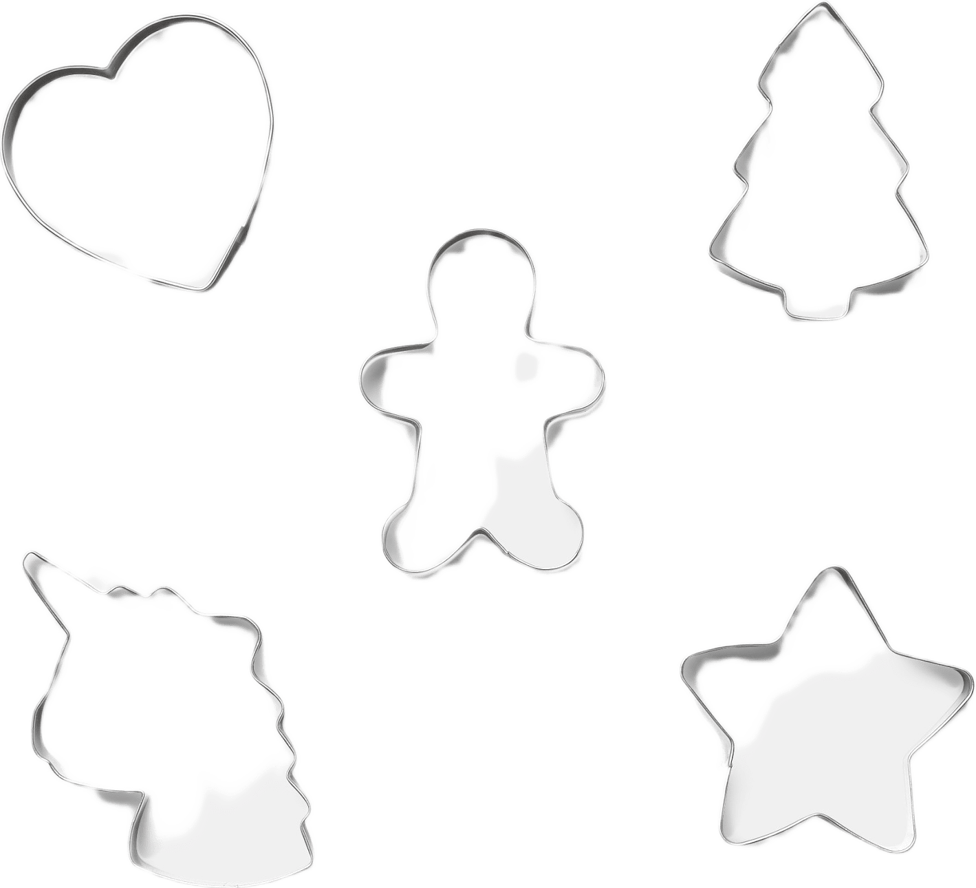 Pepparkaksformar, 5-pack, från Åhléns Home, i färgen Silver.