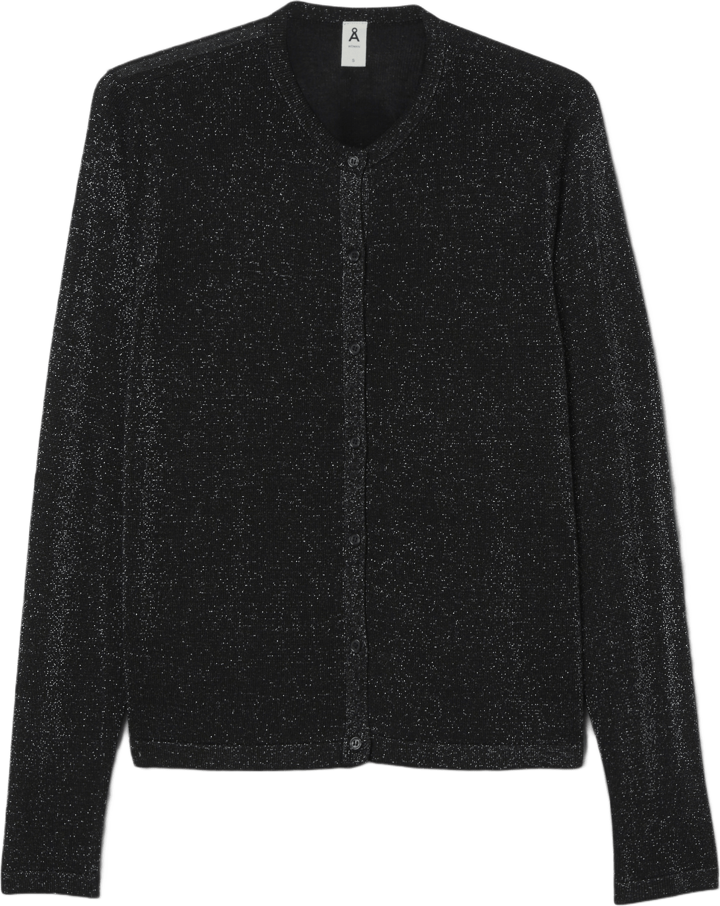 Glittrig cardigan INGRID, från Å WOMAN, i färgen Black Glitter.