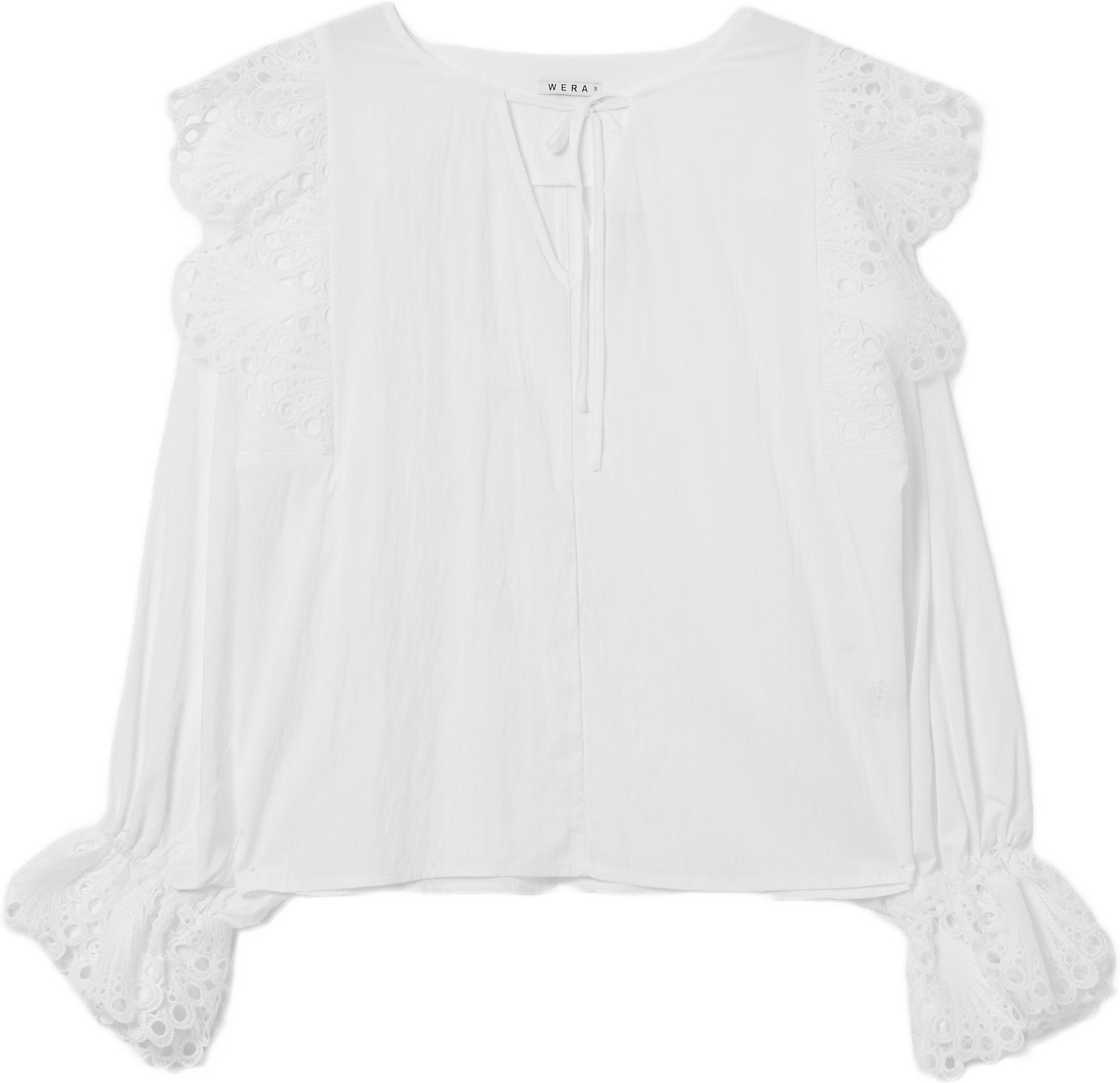 Blus med volang LADY, från Wera, i färgen White.