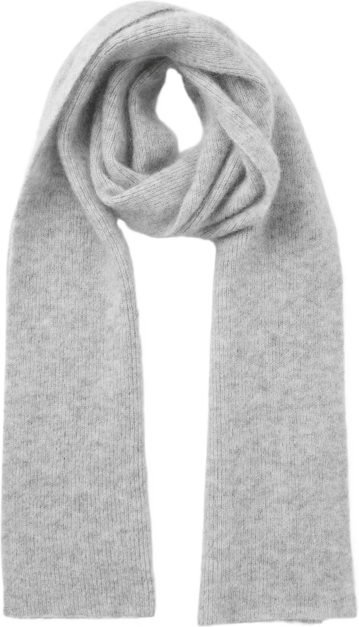 Halsduk i ull- och mohairmix BARBRO, från Wera, i färgen Grey Melange.