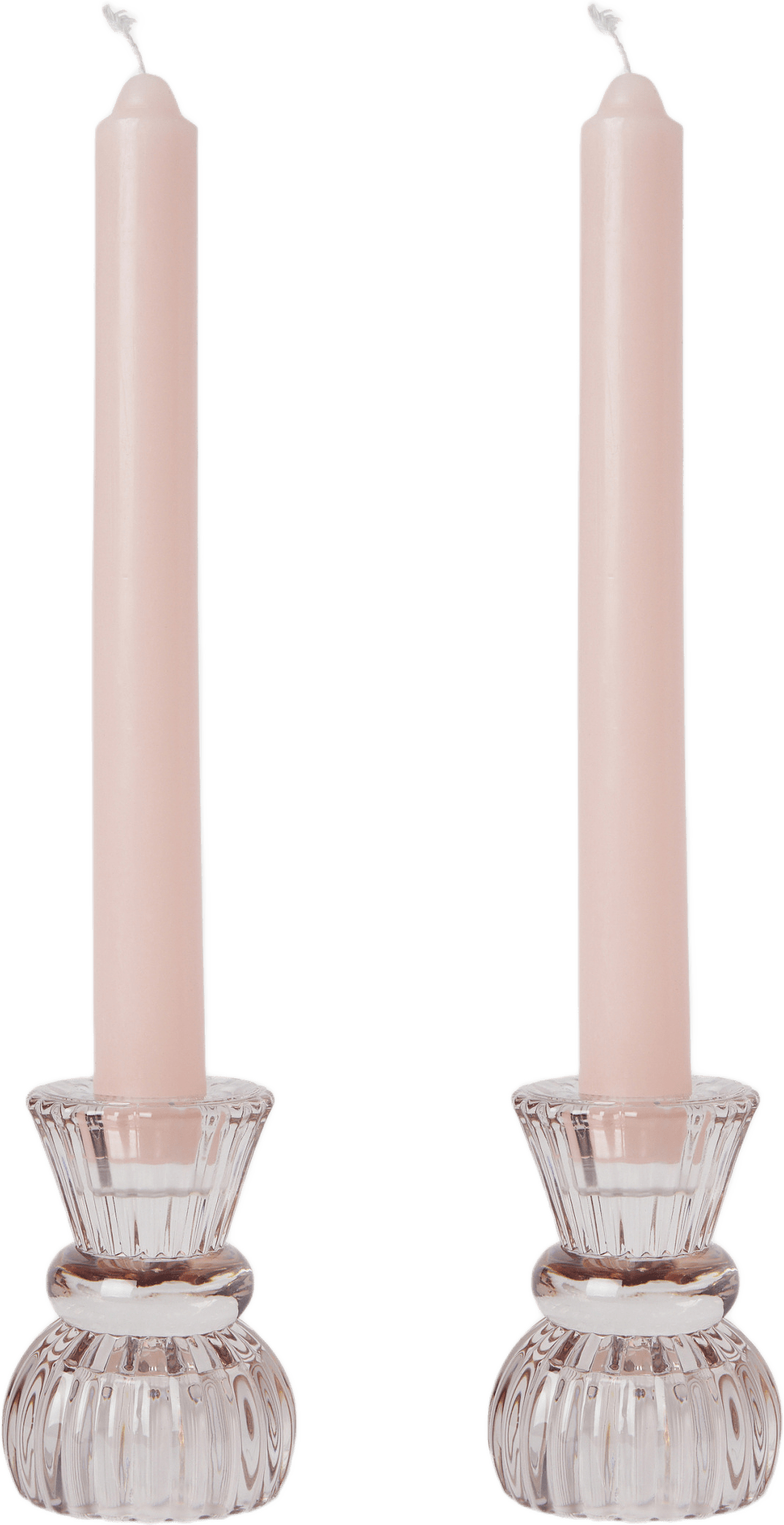 Gåvoset hög ljusstake och ljus, 2-pack, från MANO ATELIER, i färgen Lt Pink.