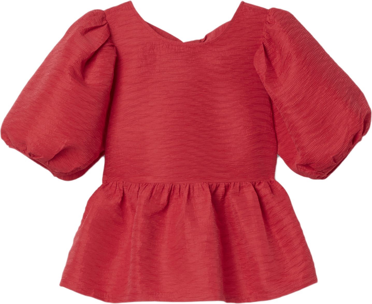 Krinklad blus med puffärm POMENZIA, från Carin Wester, i färgen Red.