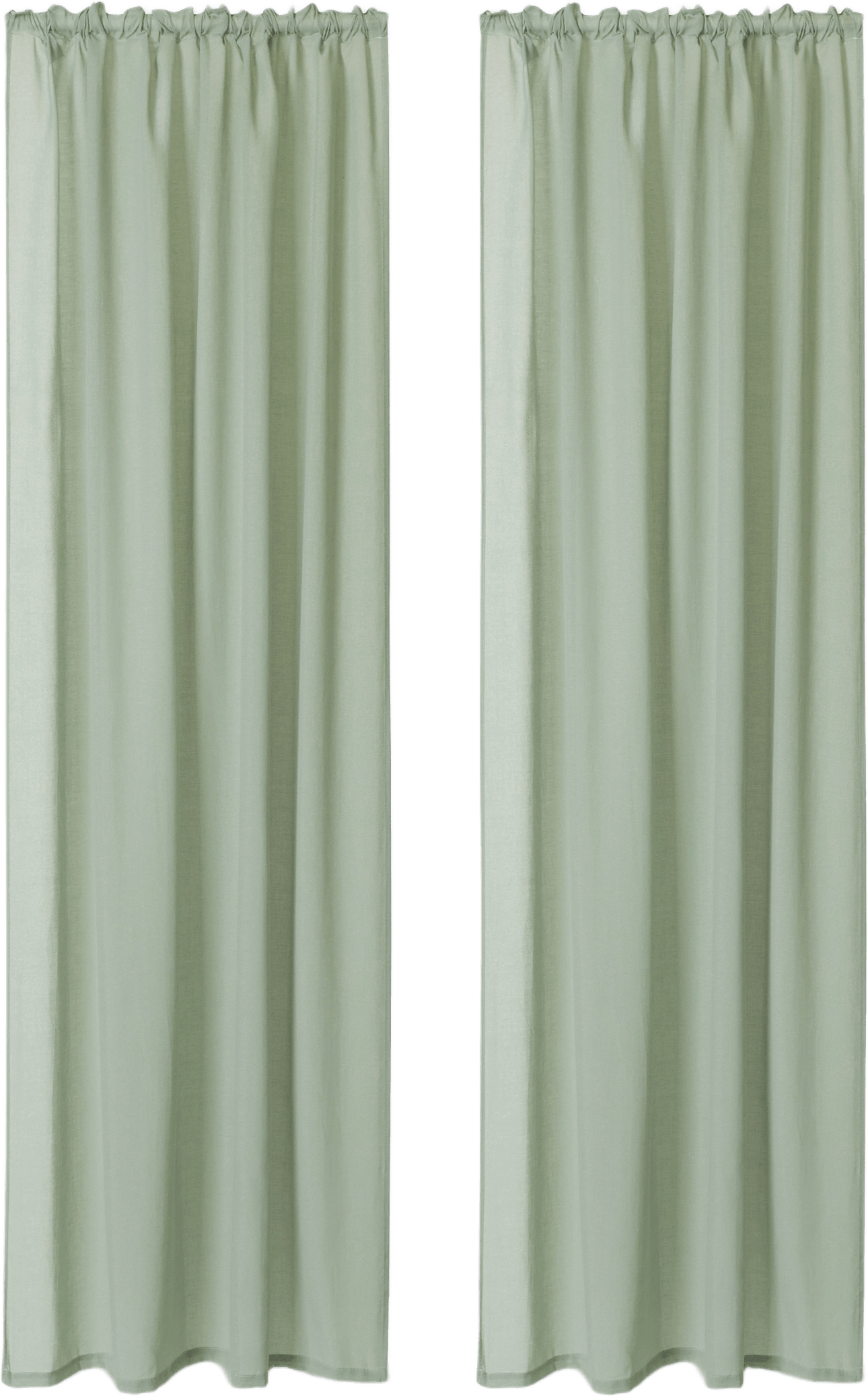 Skir gardin LISA 130x250 cm, 2-pack, från Åhléns Home, i färgen Mid Green.