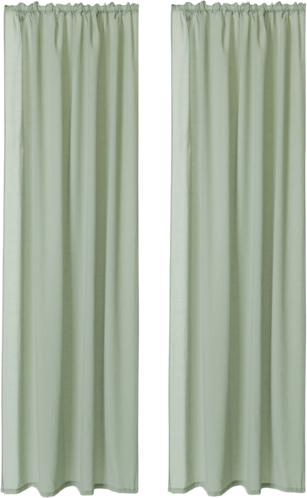 Skir gardin LISA 130x300 cm, 2-pack, från Åhléns Home, i färgen Mid Green.