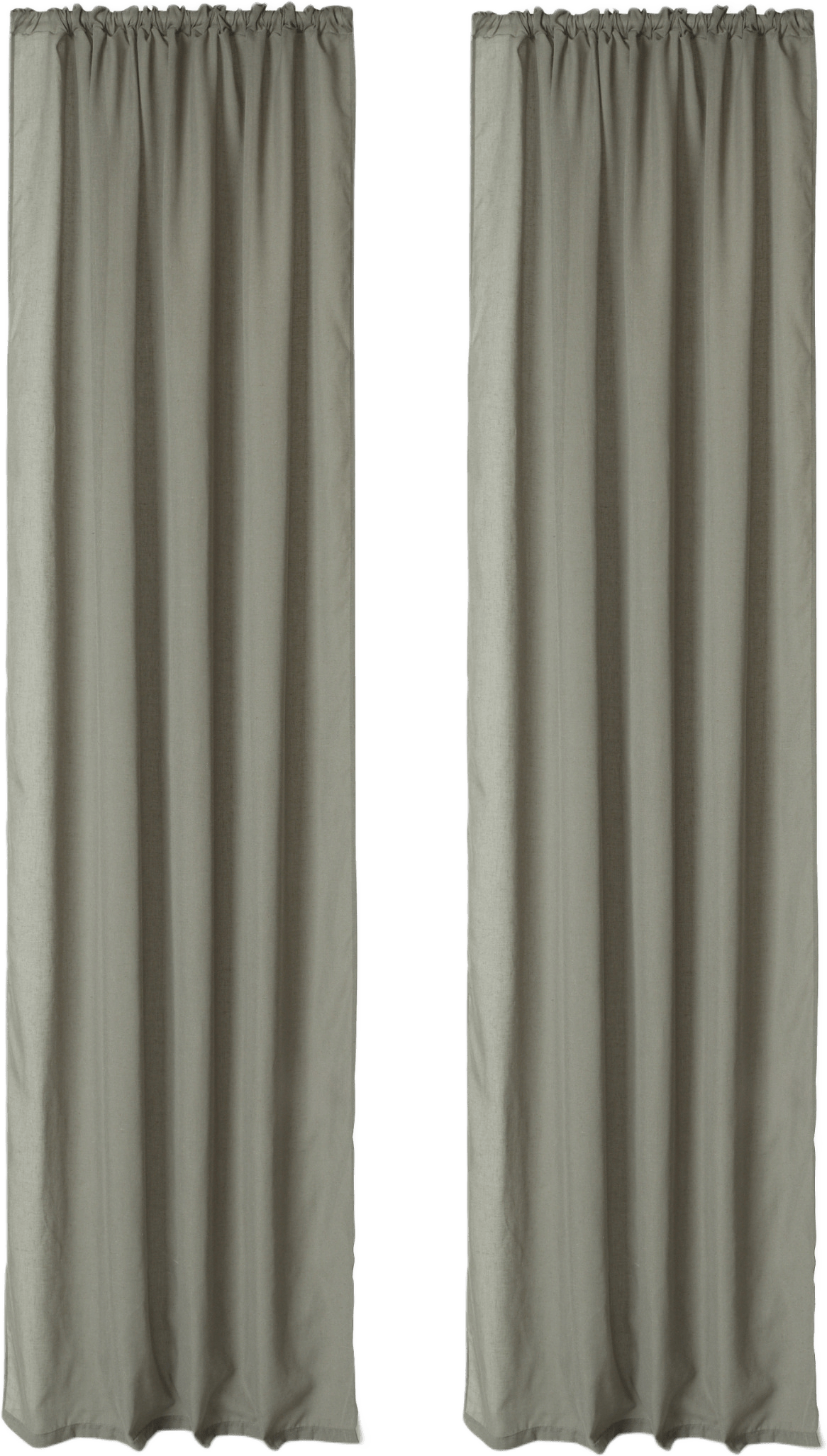 Skir gardin i linnemix MILOU 135x300 cm, 2-pack, från Åhléns Home, i färgen Mole.