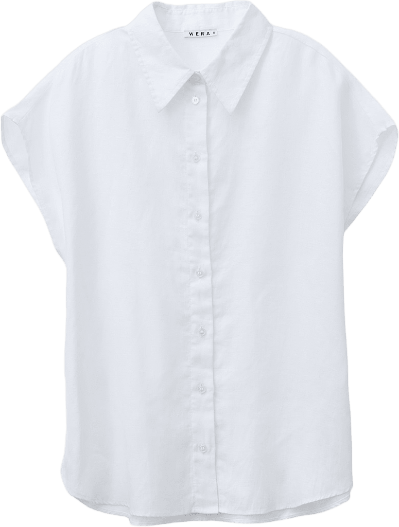 Linneblus med holkärm SABINA, från Wera, i färgen White.