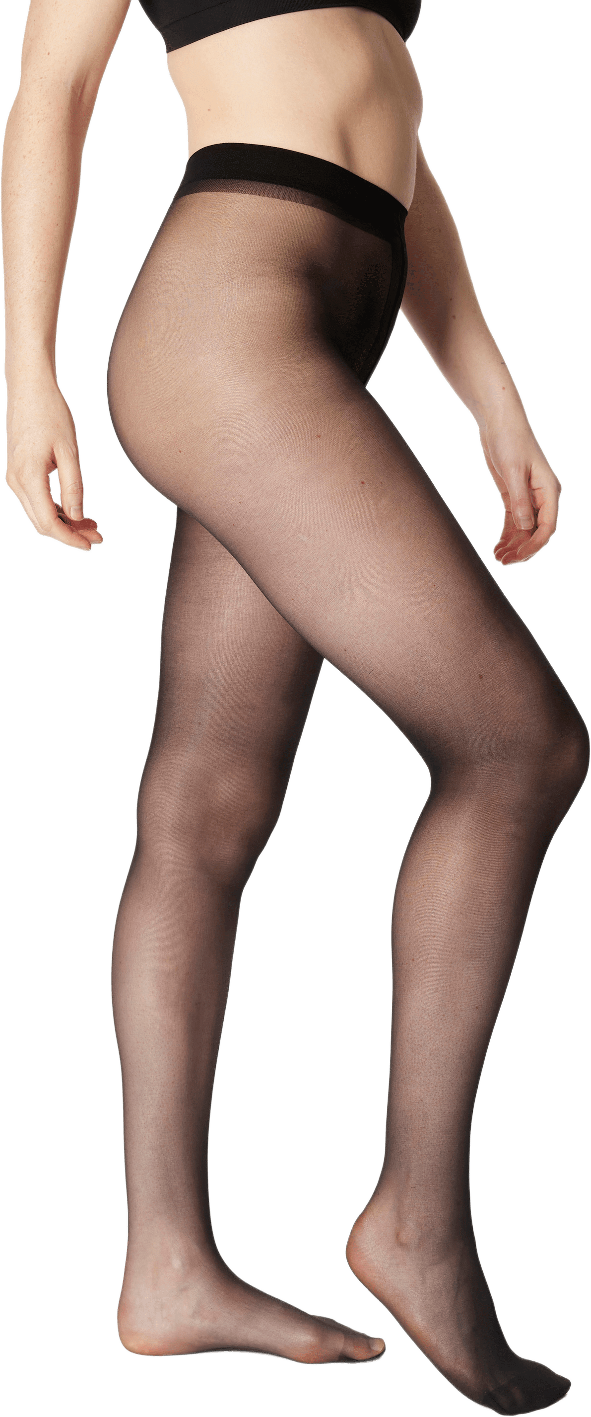 Tunna strumpbyxor No Run 15 den, matt, från Å WOMAN, i färgen Black.