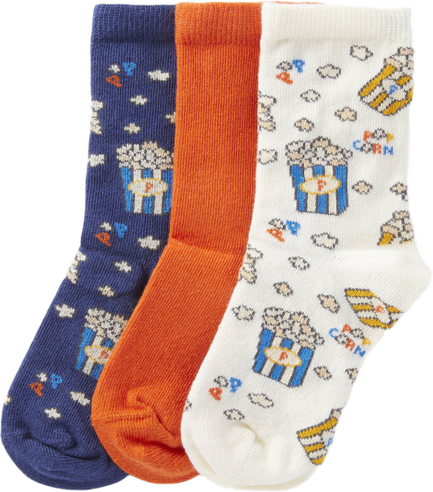 Mönstrade strumpor, 3-pack, från Å KIDS, i färgen Popcorn.