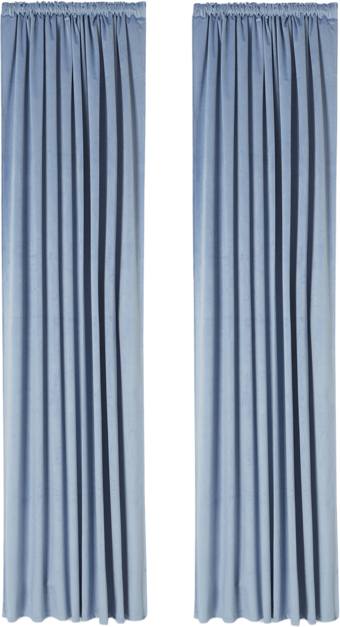 Sammetsgardin SARA 140x250 cm, 2-pack, från Åhléns Home, i färgen Mid Blue.