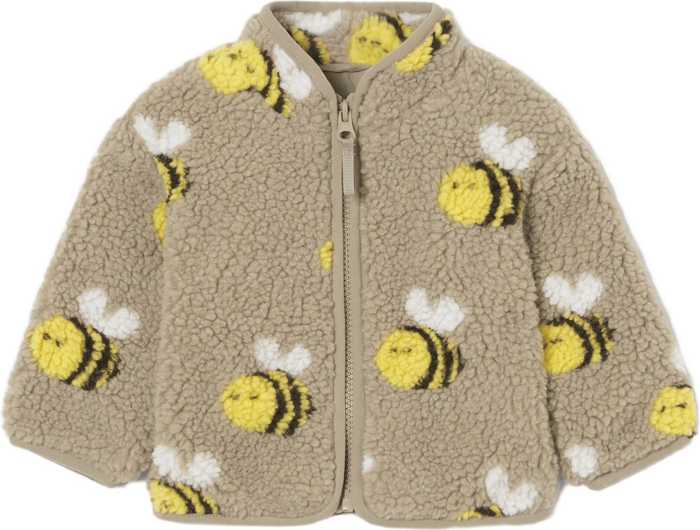 Fleecejacka baby CLAY, från RIKIKI, i färgen Oxford Tan.