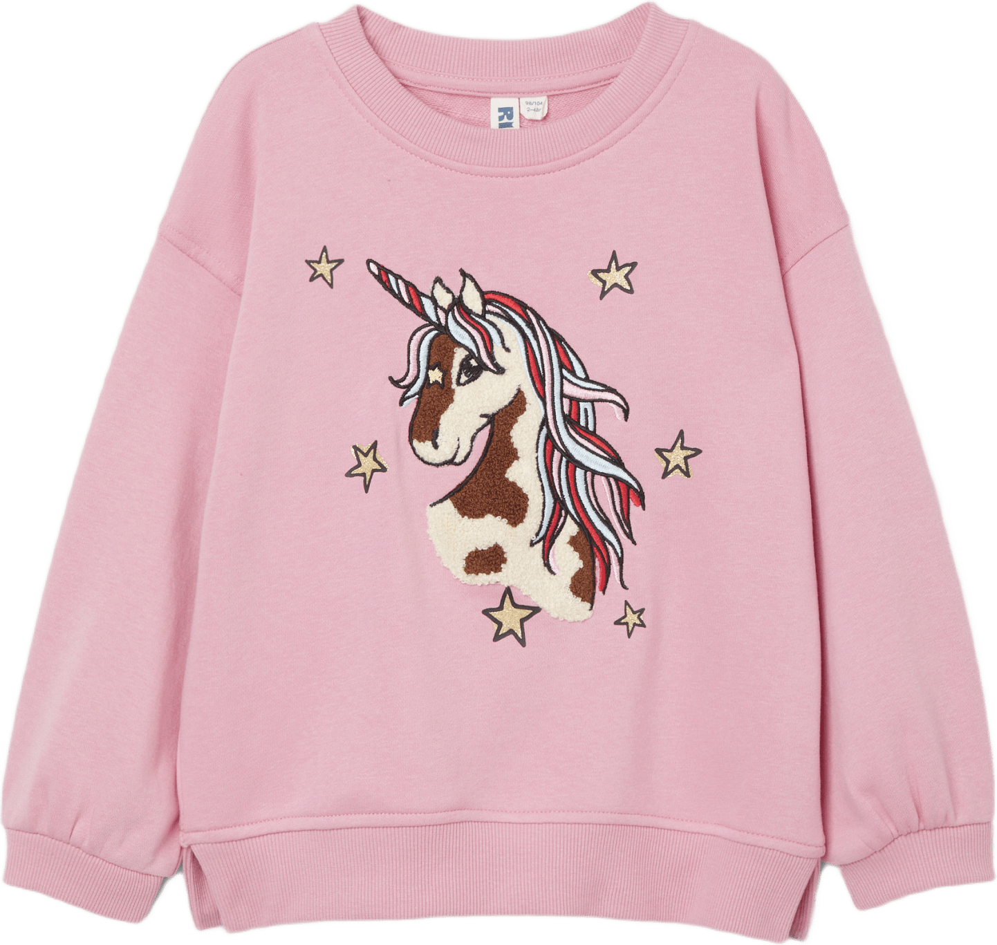 Collegetröja med frottémotiv NICE, från RIKIKI, i färgen Pink.