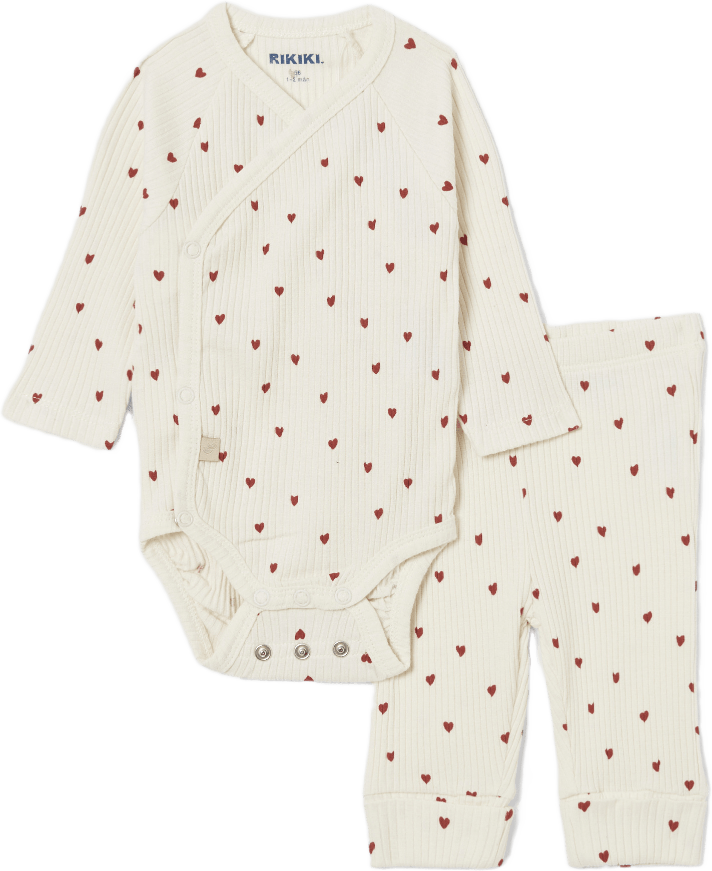 Ribbat set LOVE, från RIKIKI, i färgen Red Heart.