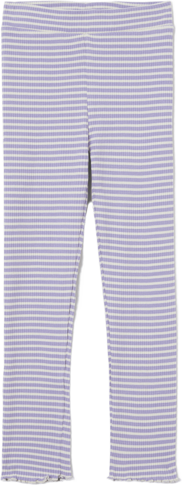 Ribbstickade leggings LOLLO, från RIKIKI, i färgen Purple Stripe.