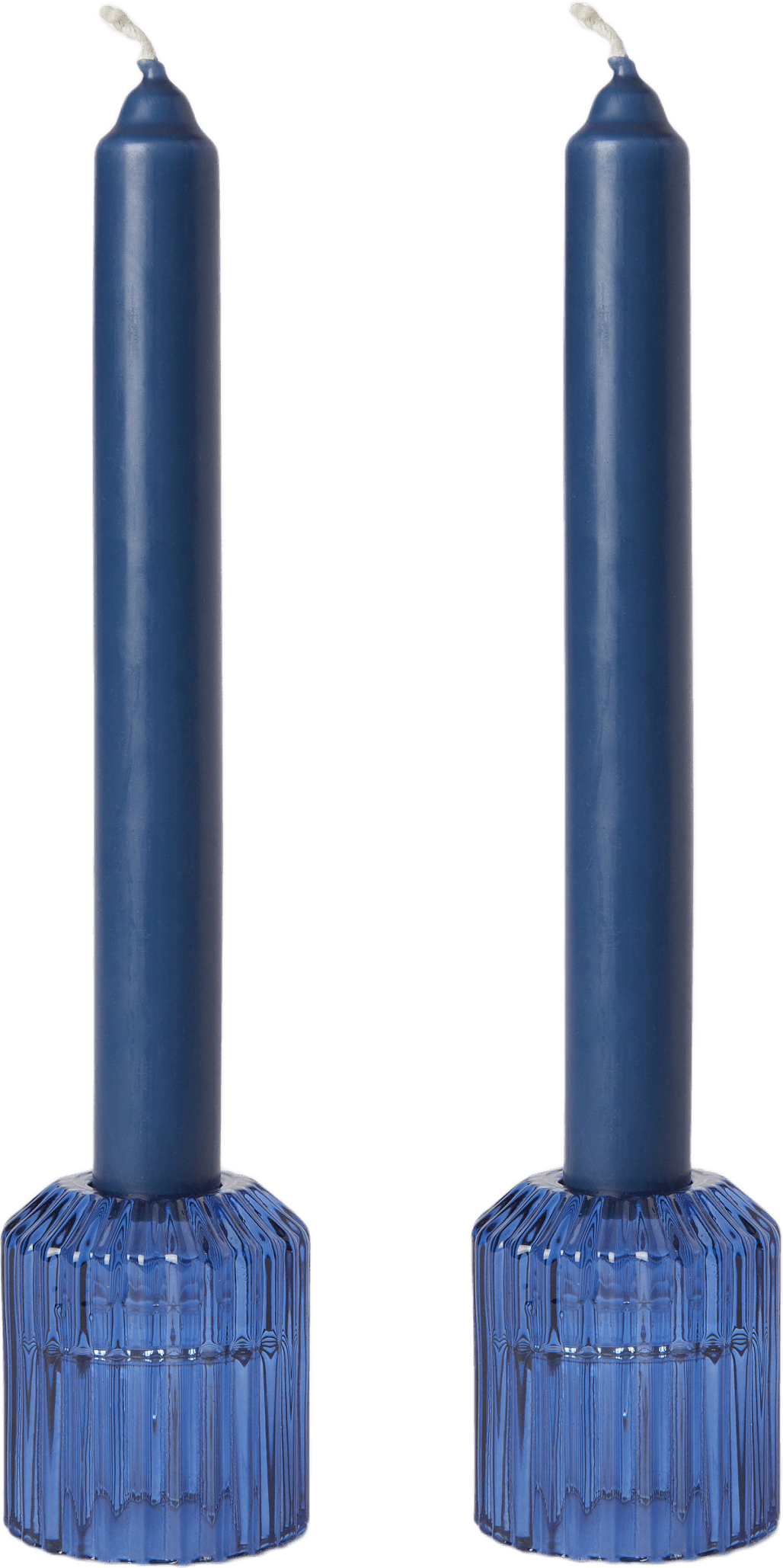 Gåvoset låg ljusstake och ljus, 2-pack, från MANO ATELIER, i färgen Dk Blue.