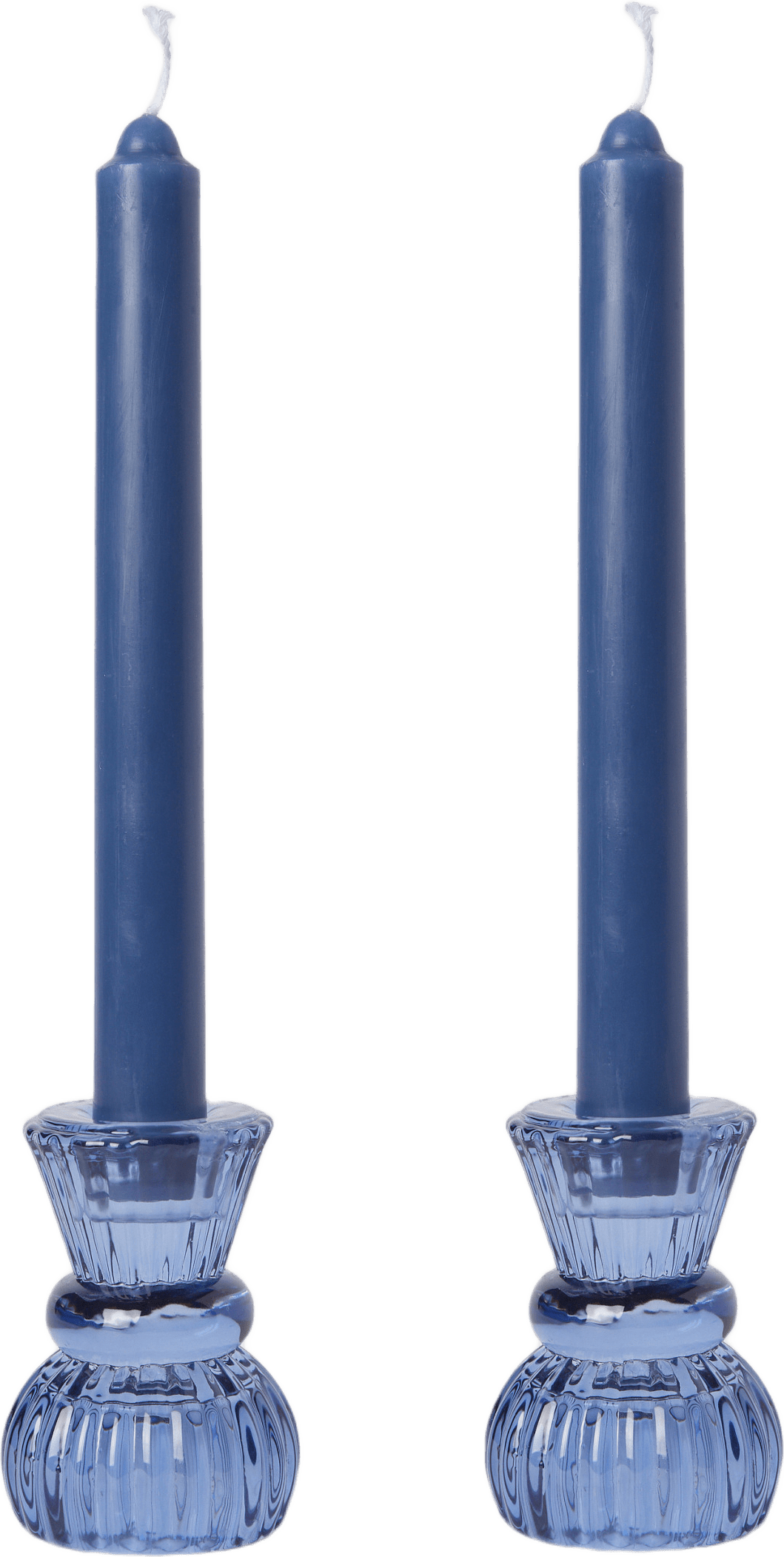 Gåvoset hög ljusstake och ljus, 2-pack, från MANO ATELIER, i färgen Dk Blue.