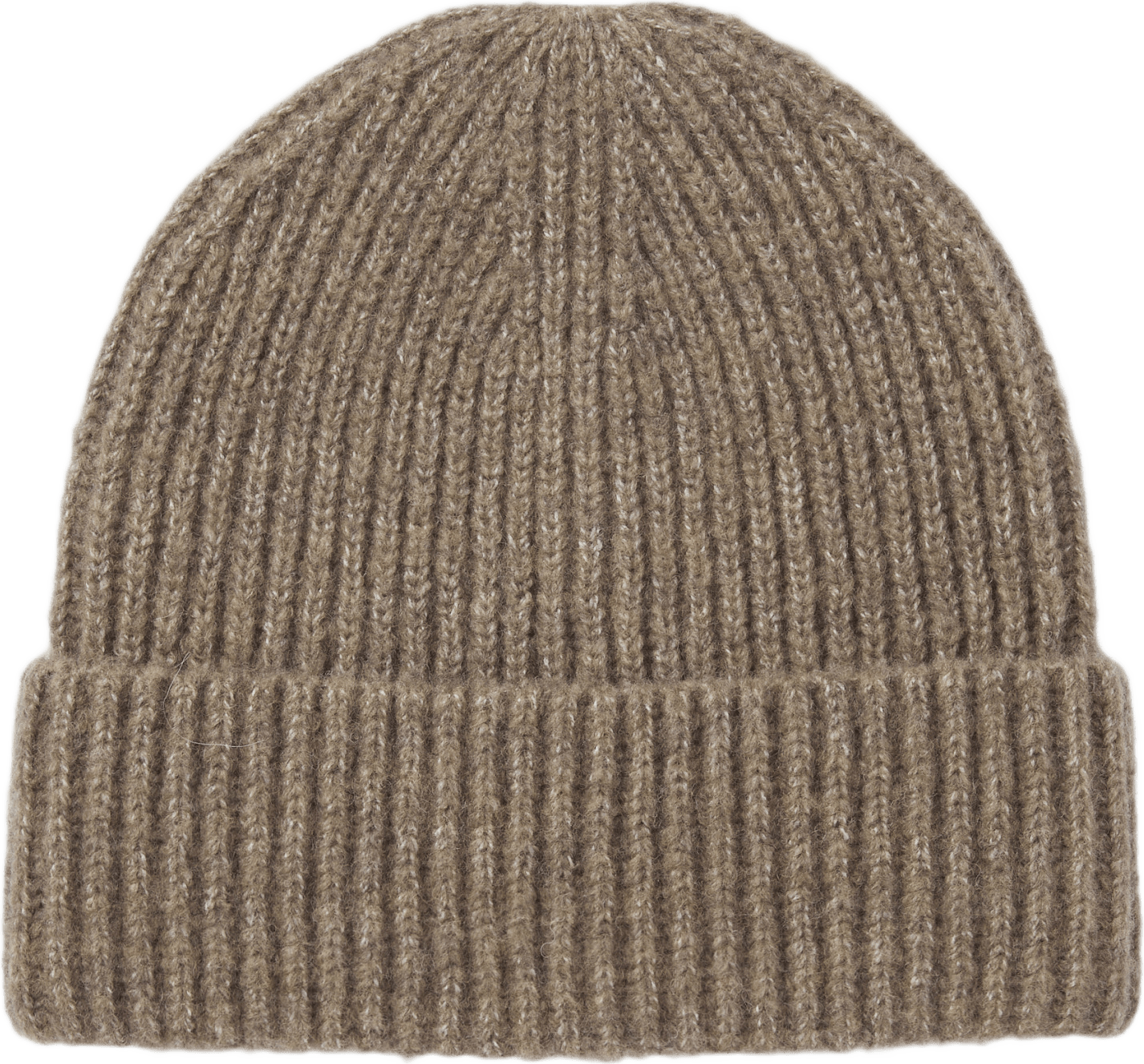 Ribbstickad mössa FIONA, från Å WOMAN, i färgen Mole melange.