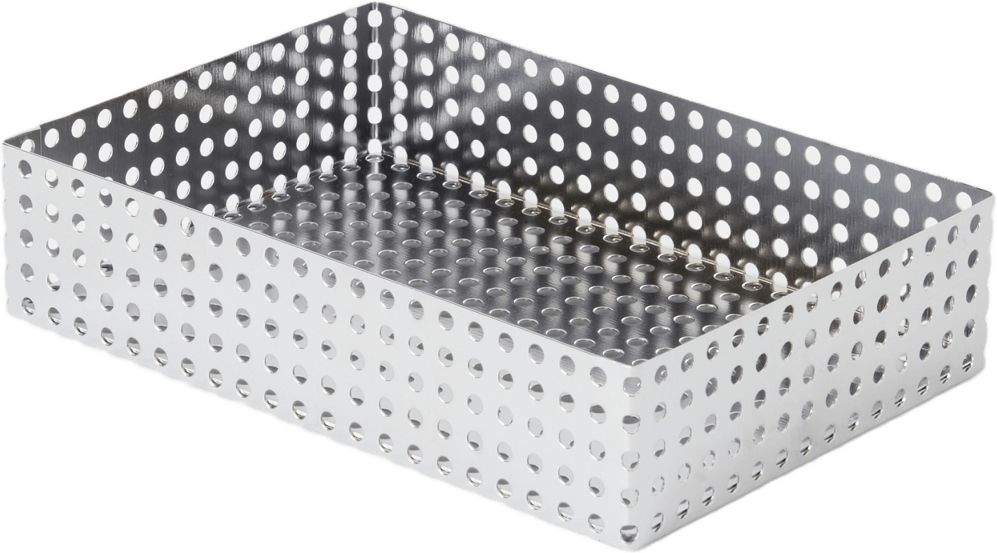 Förvaringsbox i plåt 22x15 cm, från Åhléns Home, i färgen Chrome.