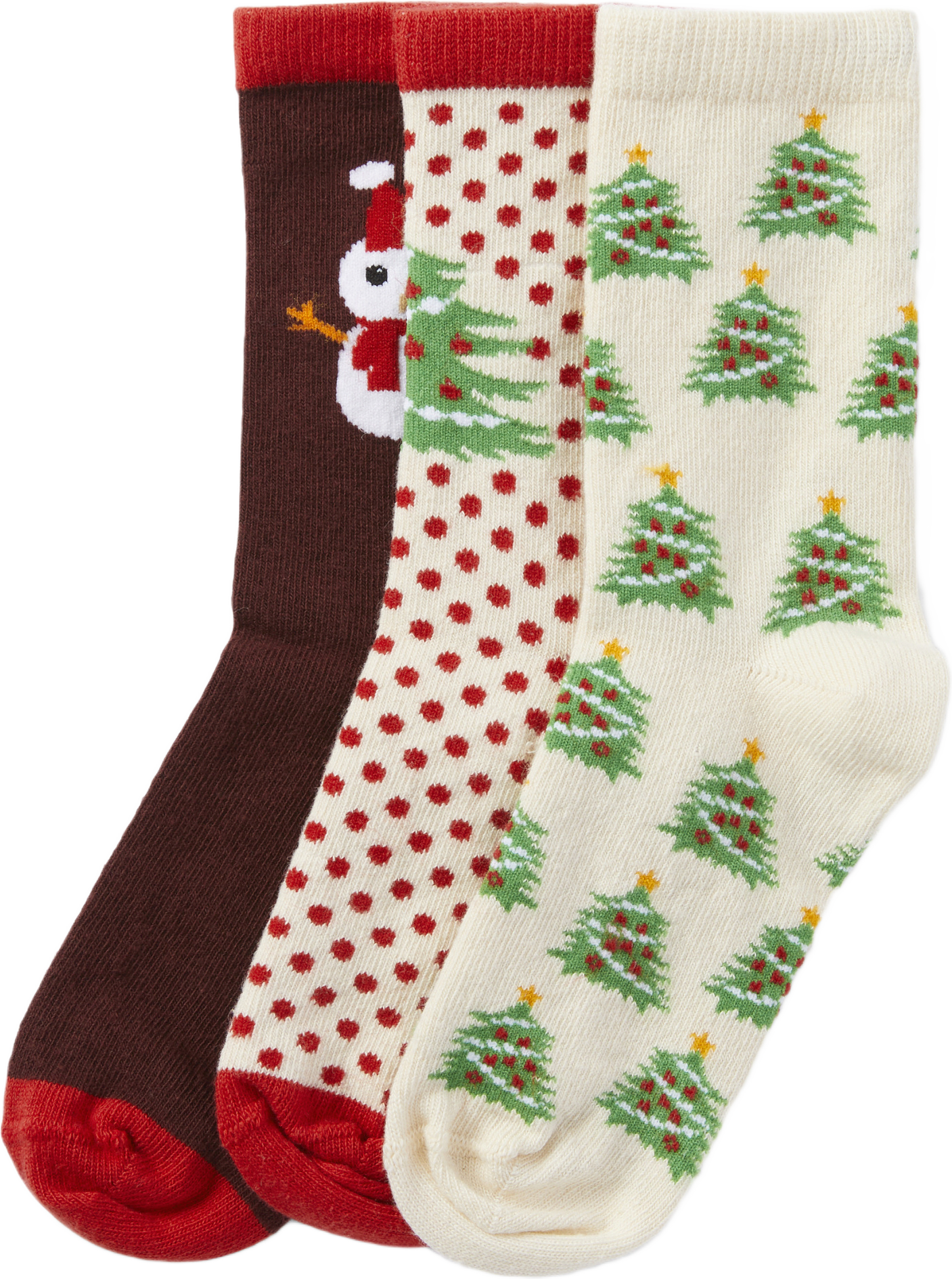 Strumpor med julmotiv, 3-pack