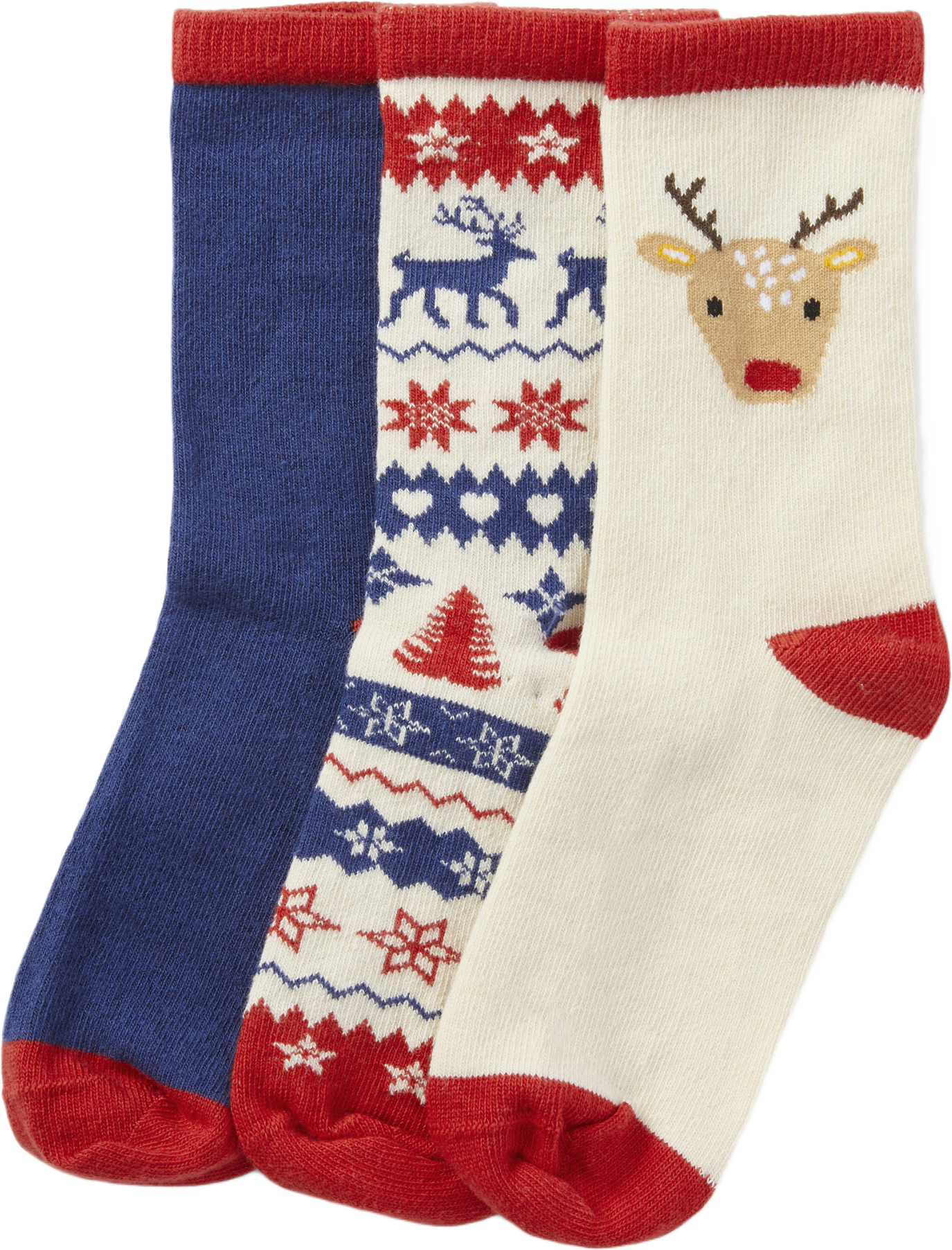 Strumpor med julmotiv, 3-pack