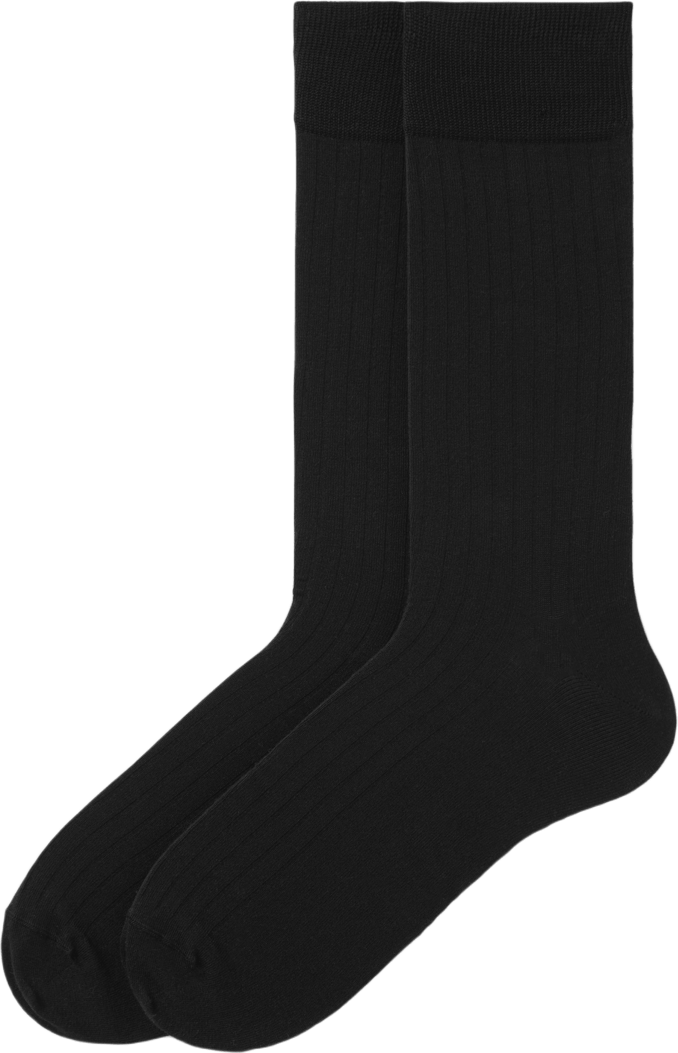 Ribbade strumpor i merceriserad bomull, från SANDÖ, i färgen Black.