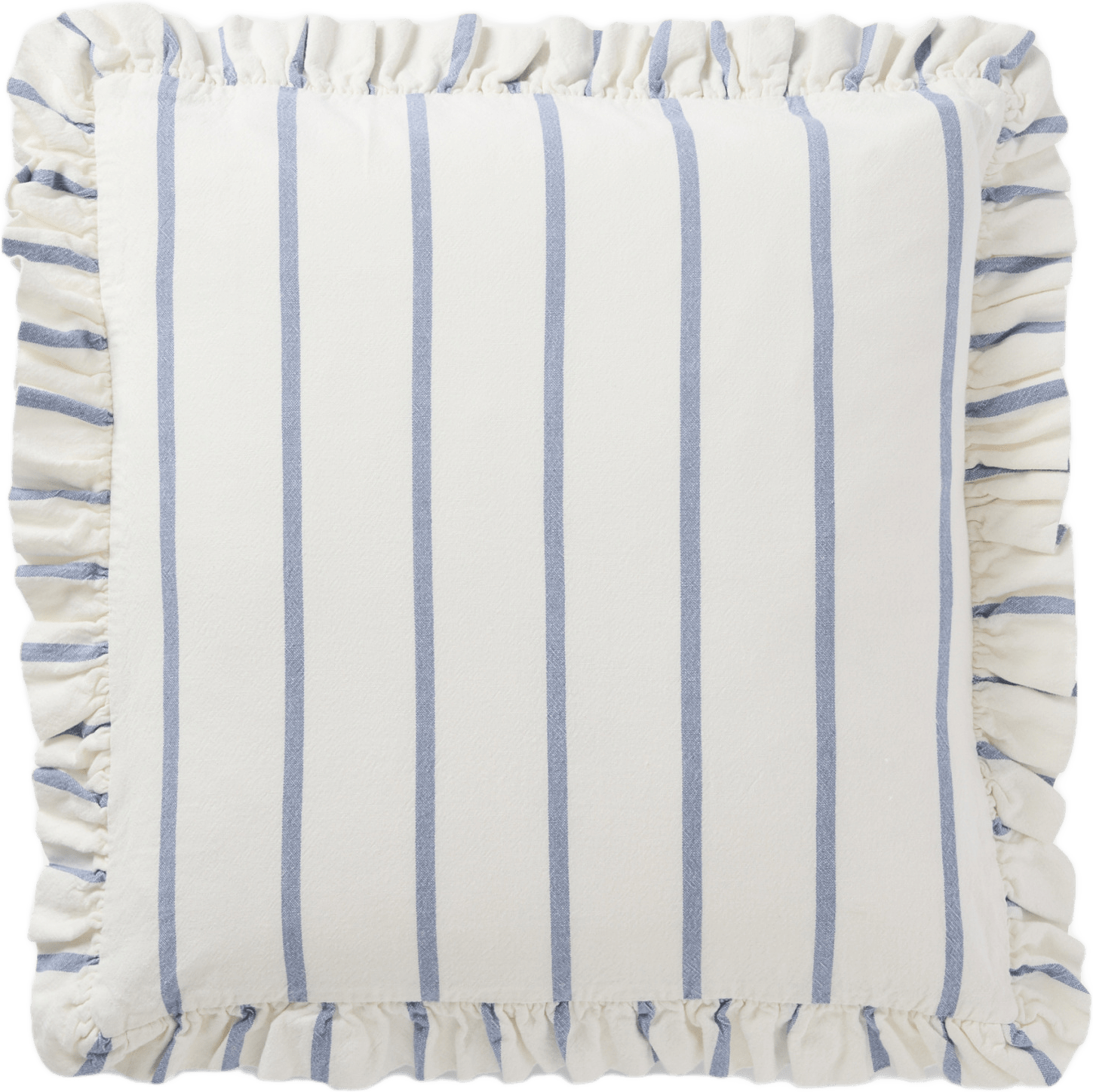 Kuddfodral med volang EMMA 50x50 cm, från Åhléns Home, i färgen Off White/Blue.