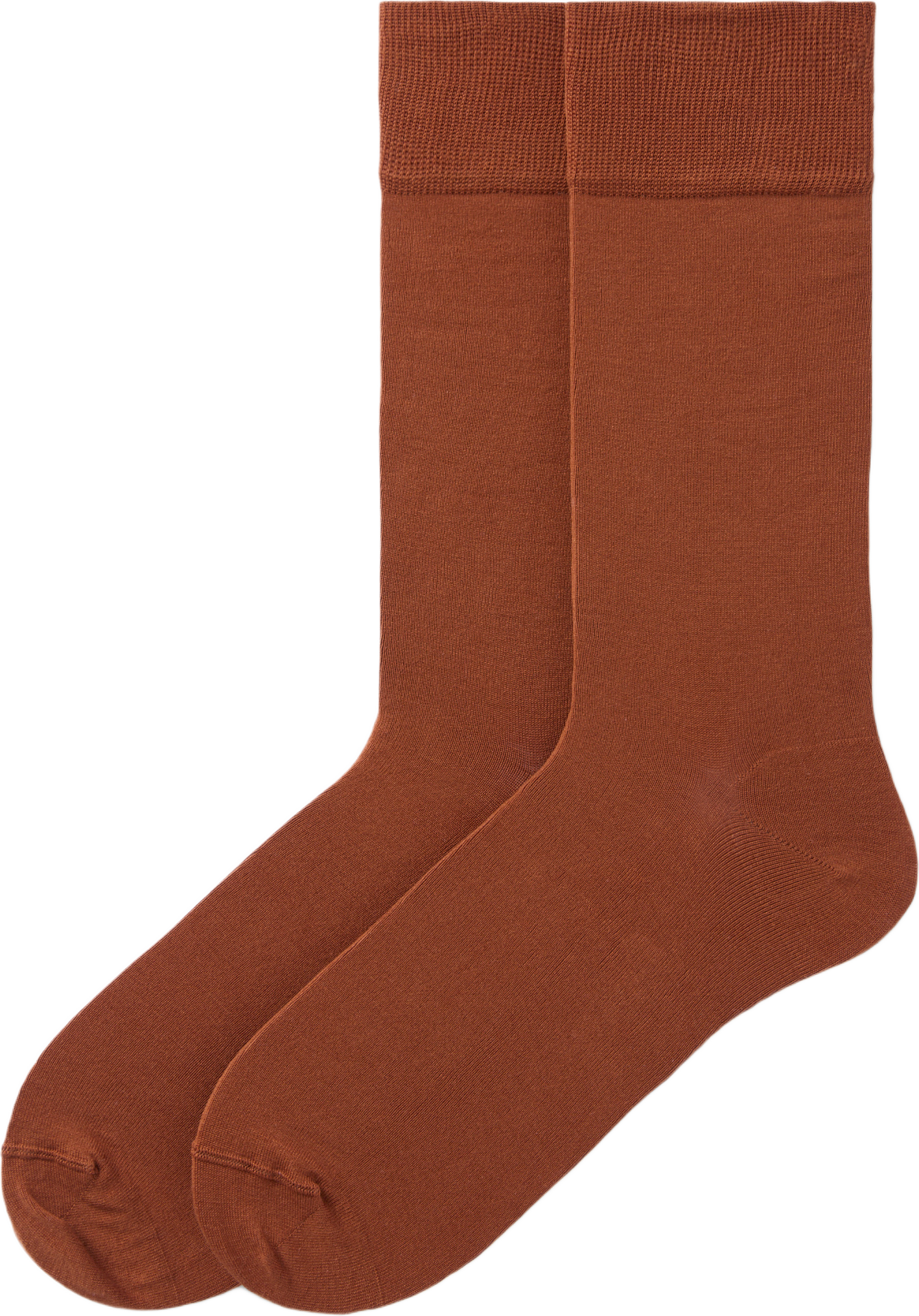 Strumpor i merceriserad bomull, från SANDÖ, i färgen Umber.