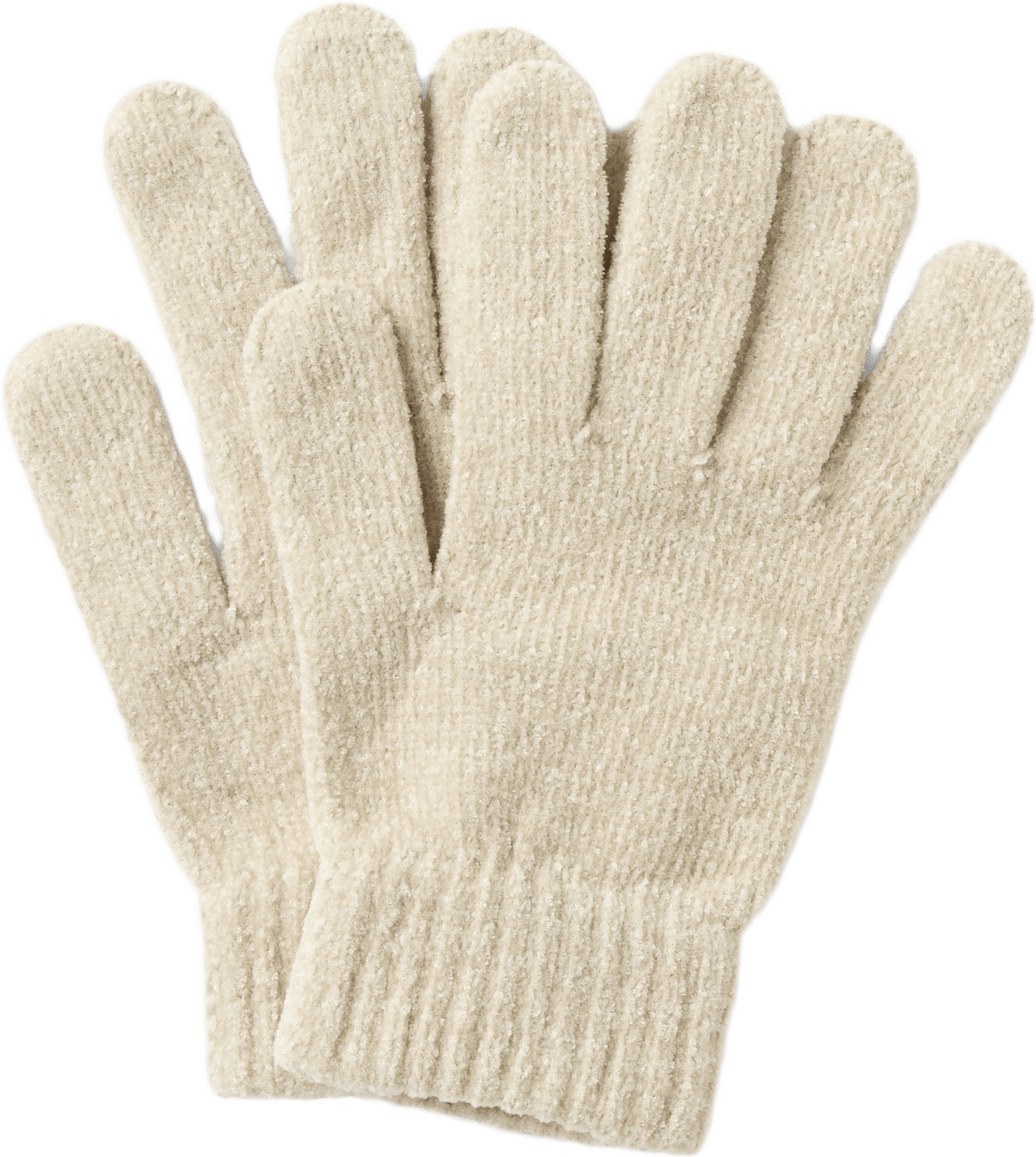 Fingervantar i chenille KAJSA, från Å WOMAN, i färgen Off White.