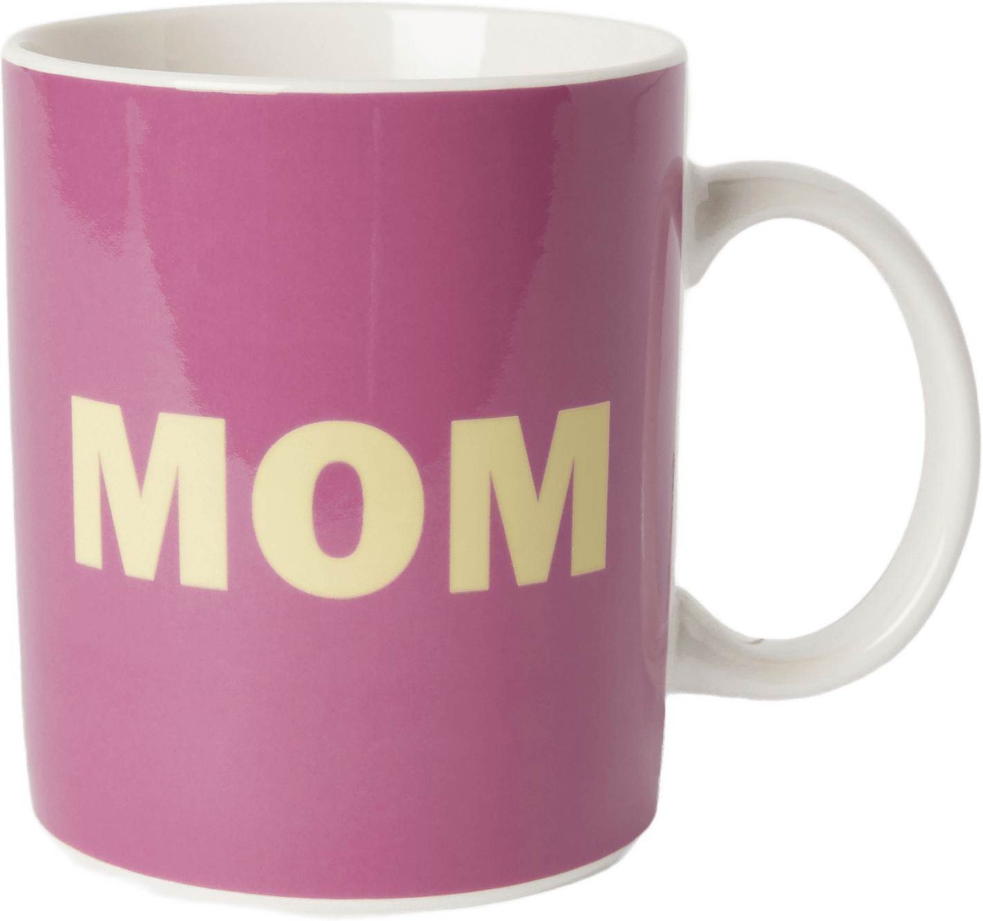 Mugg med text MOM, från Åhléns Home, i färgen Dark Pink.