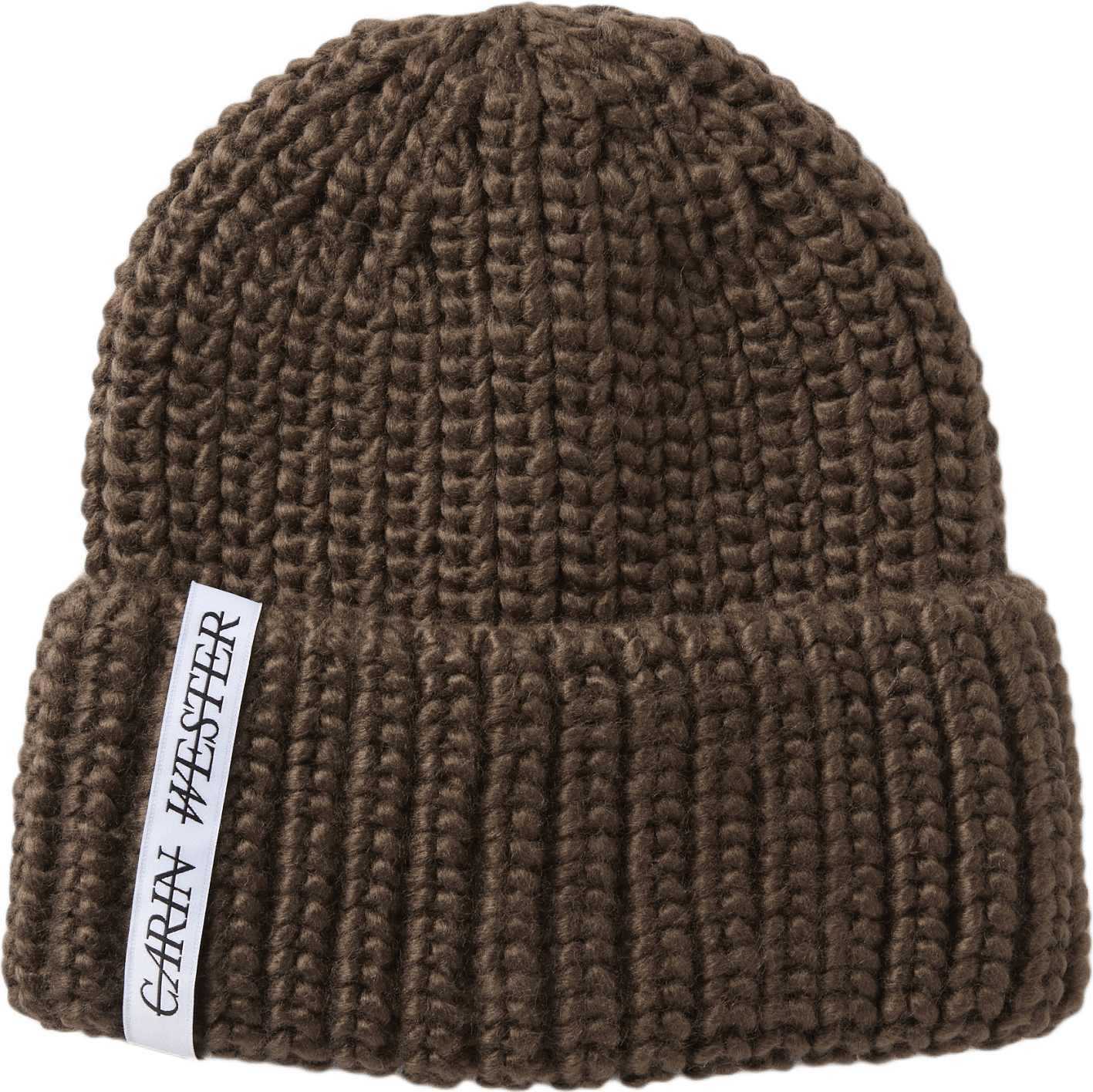 Ribbstickad mössa FANNY, från Carin Wester, i färgen Brown.