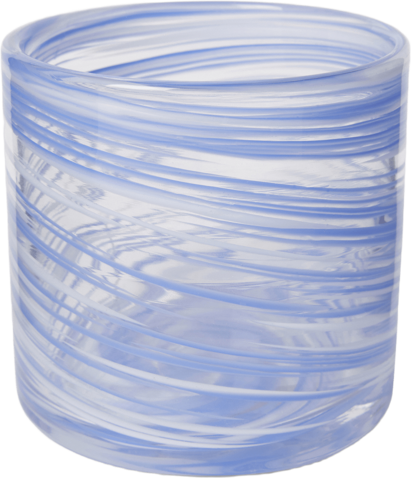 Ljuslykta LUMA SWIRL 10 cm, från Åhléns Home, i färgen White/Blue.