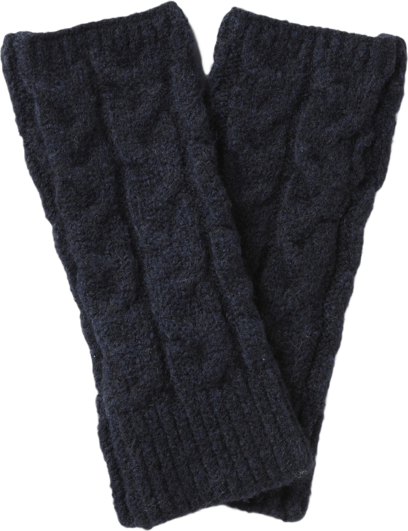 Kabelstickade handledsvärmare KARIN, från Å WOMAN, i färgen Navy.