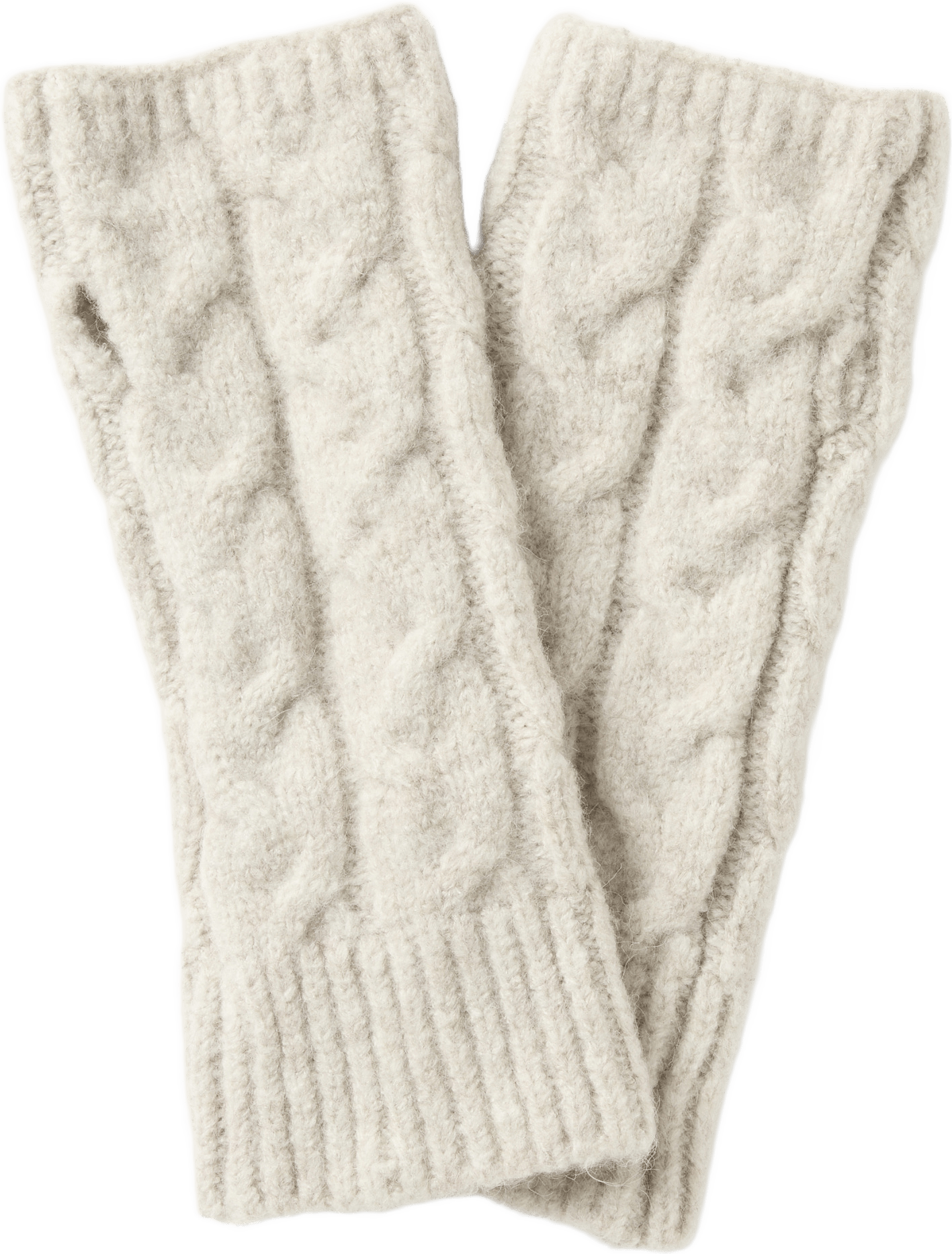 Kabelstickade handledsvärmare KARIN, från Å WOMAN, i färgen Light Beige.