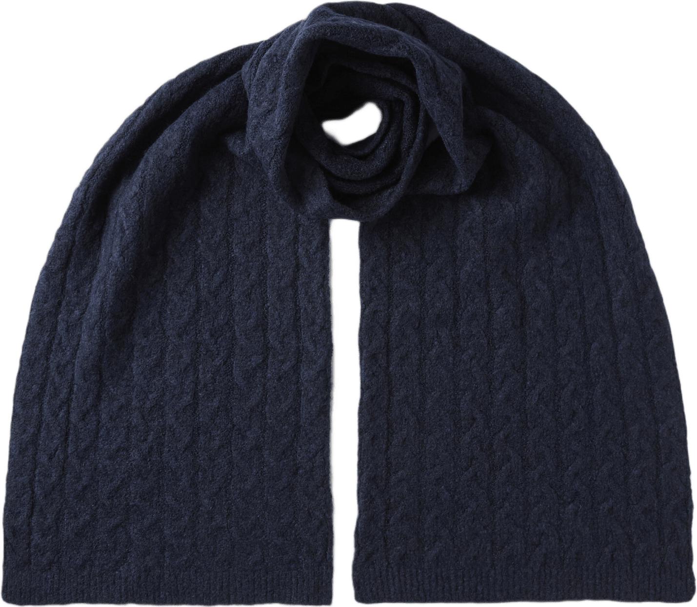 Kabelstickad halsduk KARIN, från Å WOMAN, i färgen Navy.