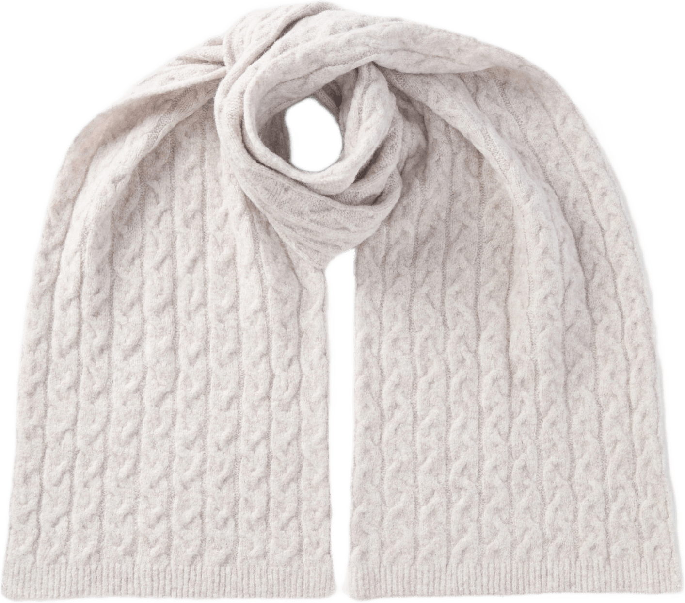 Kabelstickad halsduk KARIN, från Å WOMAN, i färgen Light Beige.