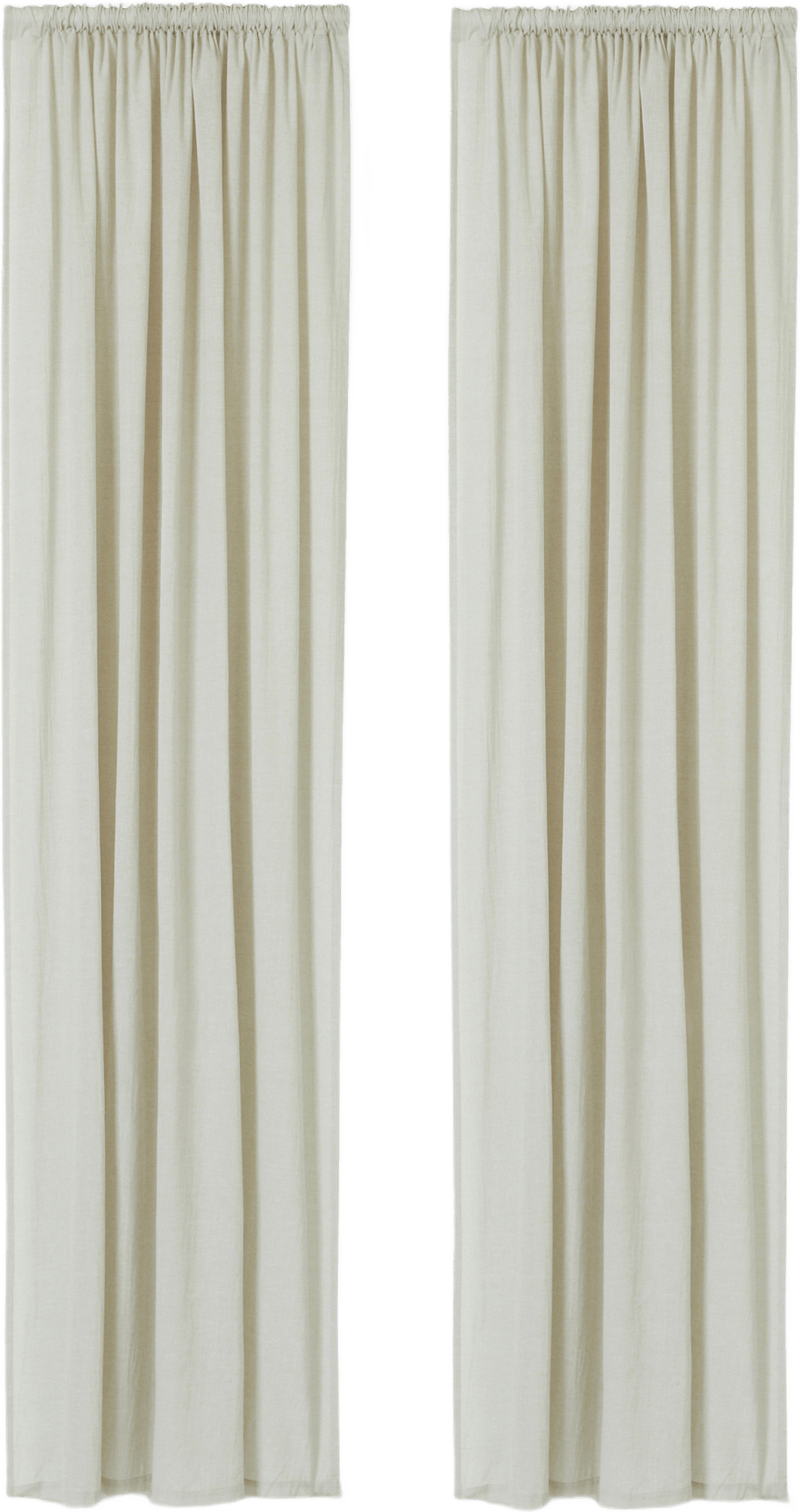 Strukturvävd gardin NAEMI 140x250 cm, 2-pack, från Åhléns Home, i färgen Light Beige.