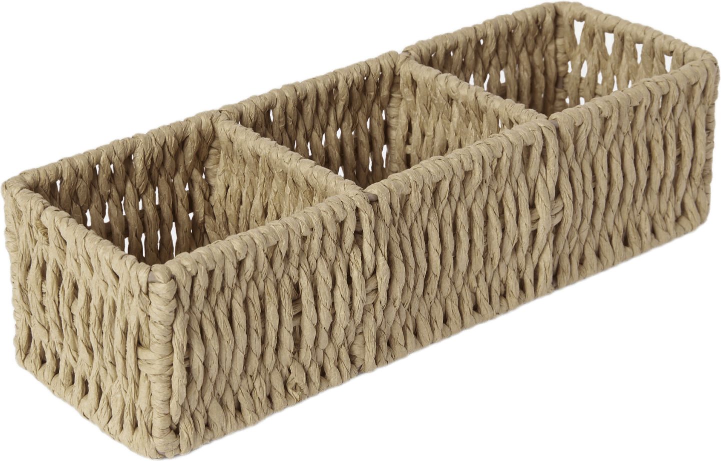 Förvaringskorg 3 fack 24x8 cm, från Åhléns Home, i färgen Natural.