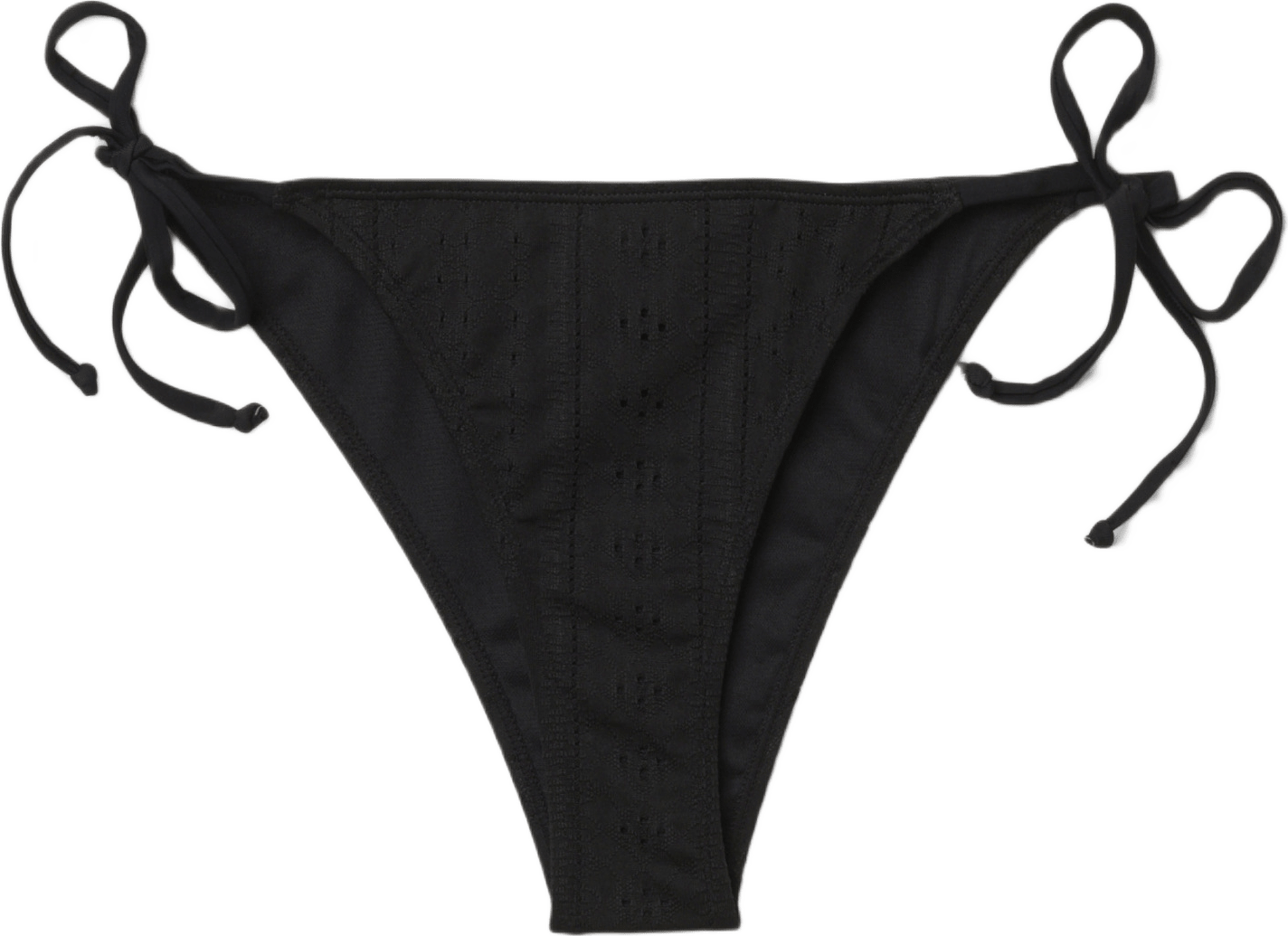 Hålmönstrad bikinitrosa med knytband JULIA, från Å WOMAN, i färgen Black.