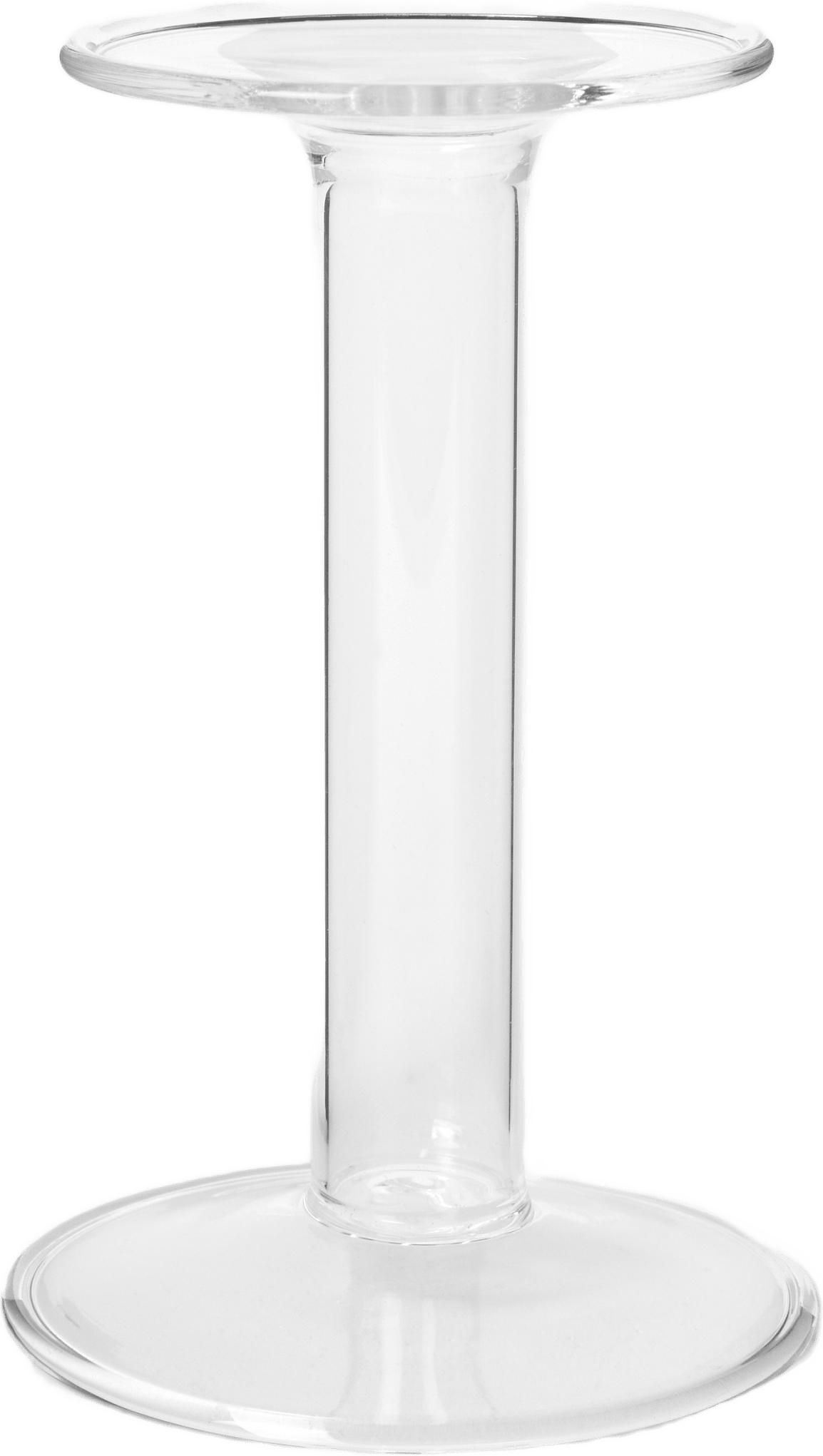 Ljusstake i glas 15,5 cm, från MANO ATELIER, i färgen Clear.